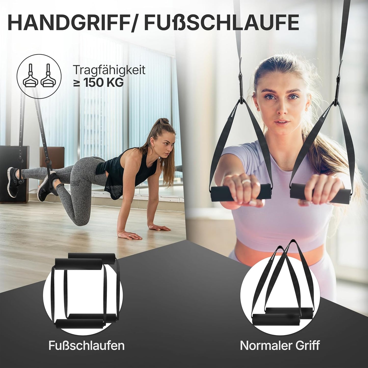 Verstellbarer Schlingentrainer mit Türanker & Gurten