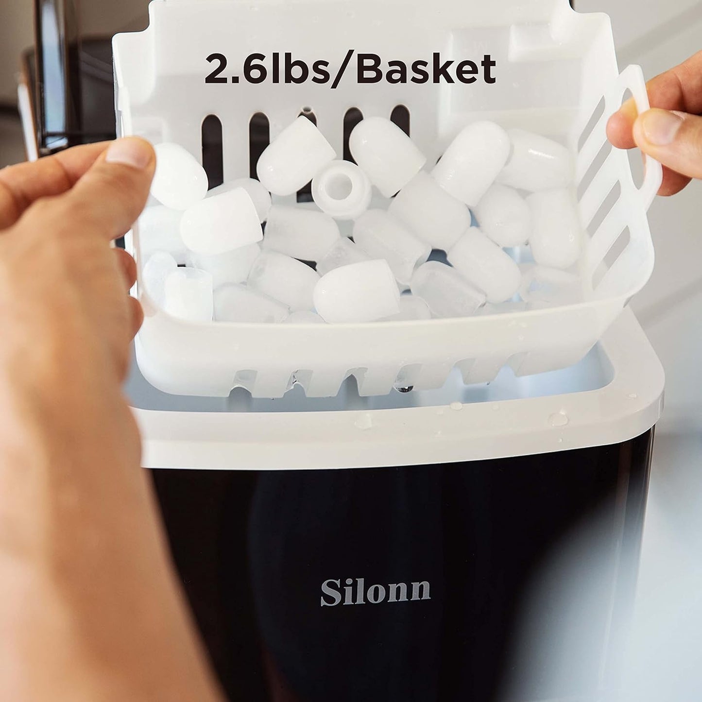 Eiswürfelmaschine, Kapazität 2.0L - 12KG/24H, Schwarz