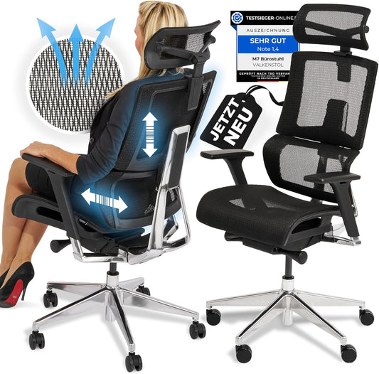 Ergonomischer Bürostuhl M7, Schwarz, M7 Mesh-Sitz