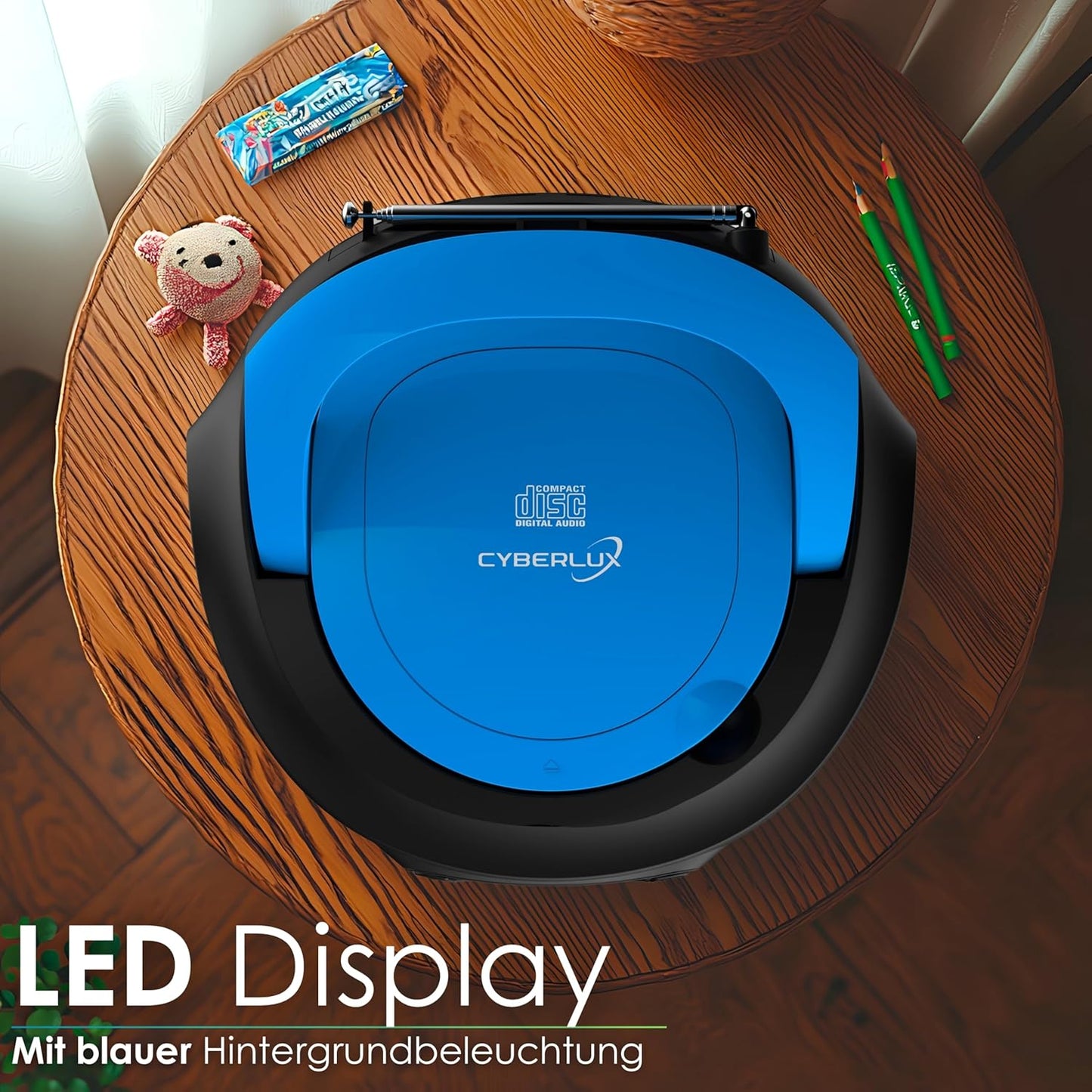 Tragbarer CD-Player mit USB, Cobalt Blue