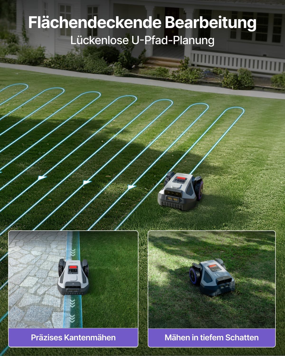 M5 Mähroboter ohne Begrenzungskabel, RTK-Navigation, M5