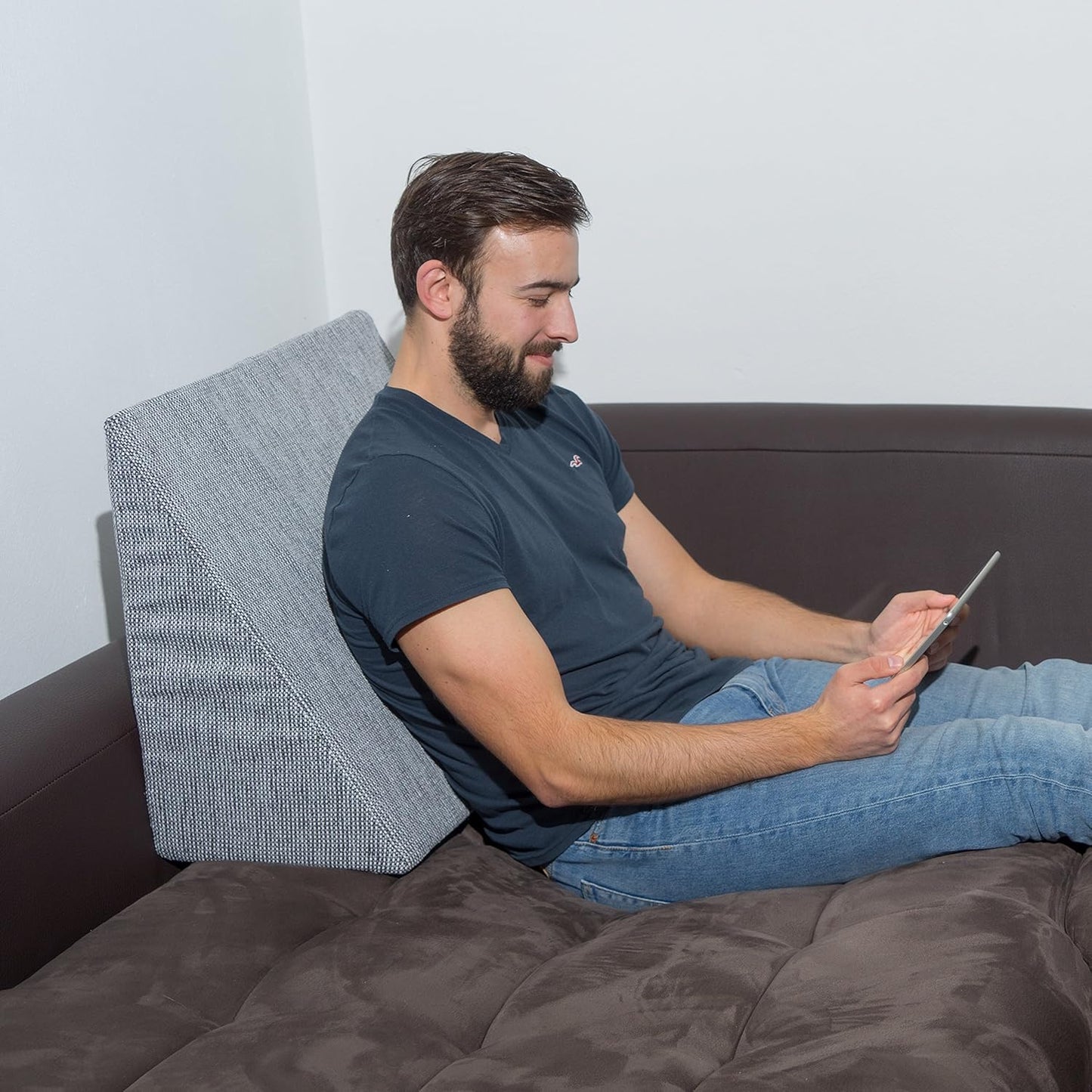 XL Keilkissen für Bett & Couch, Schwarzweiß