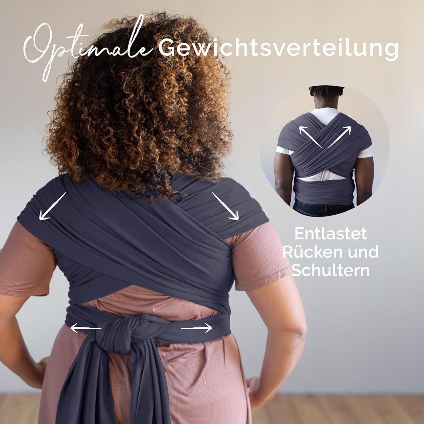 Babytragetuch bis 15 kg, Organic Dark Grey Cotton