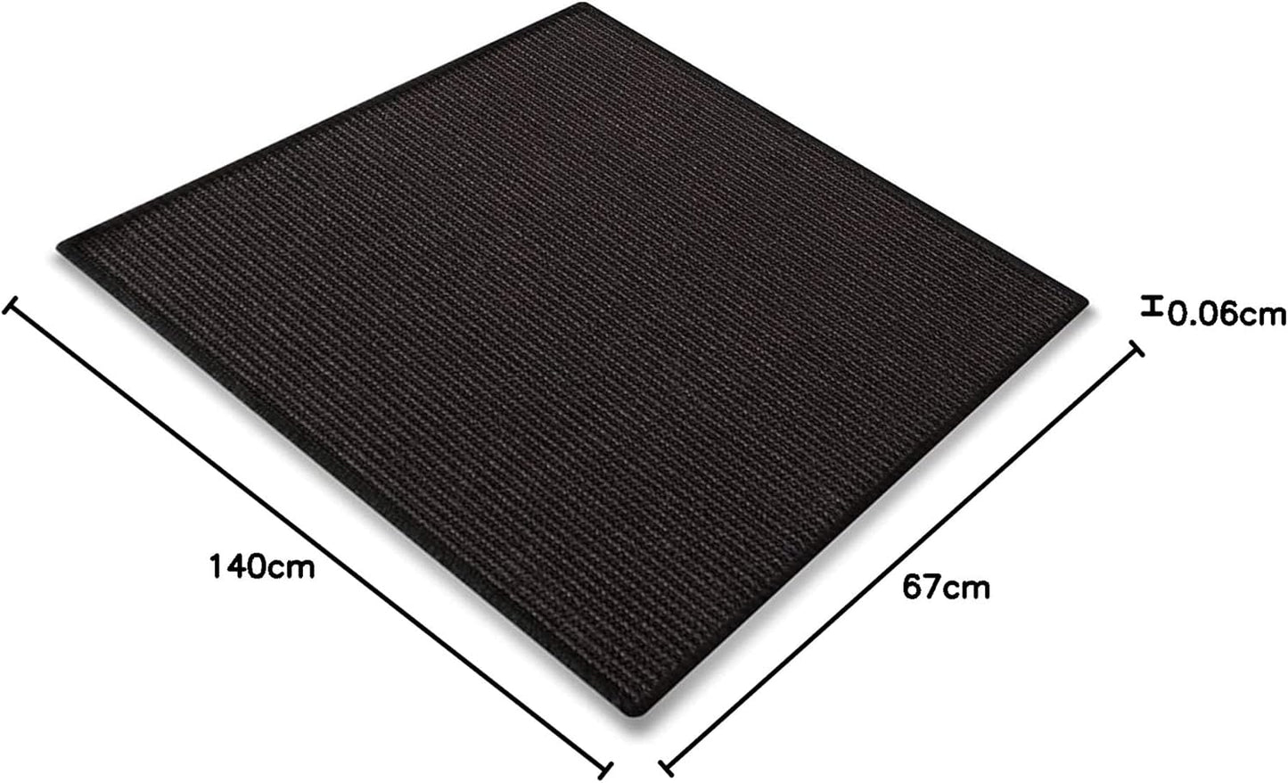 Widerstandsfähiger Kratzteppich, 67 x 140 cm Schwarz