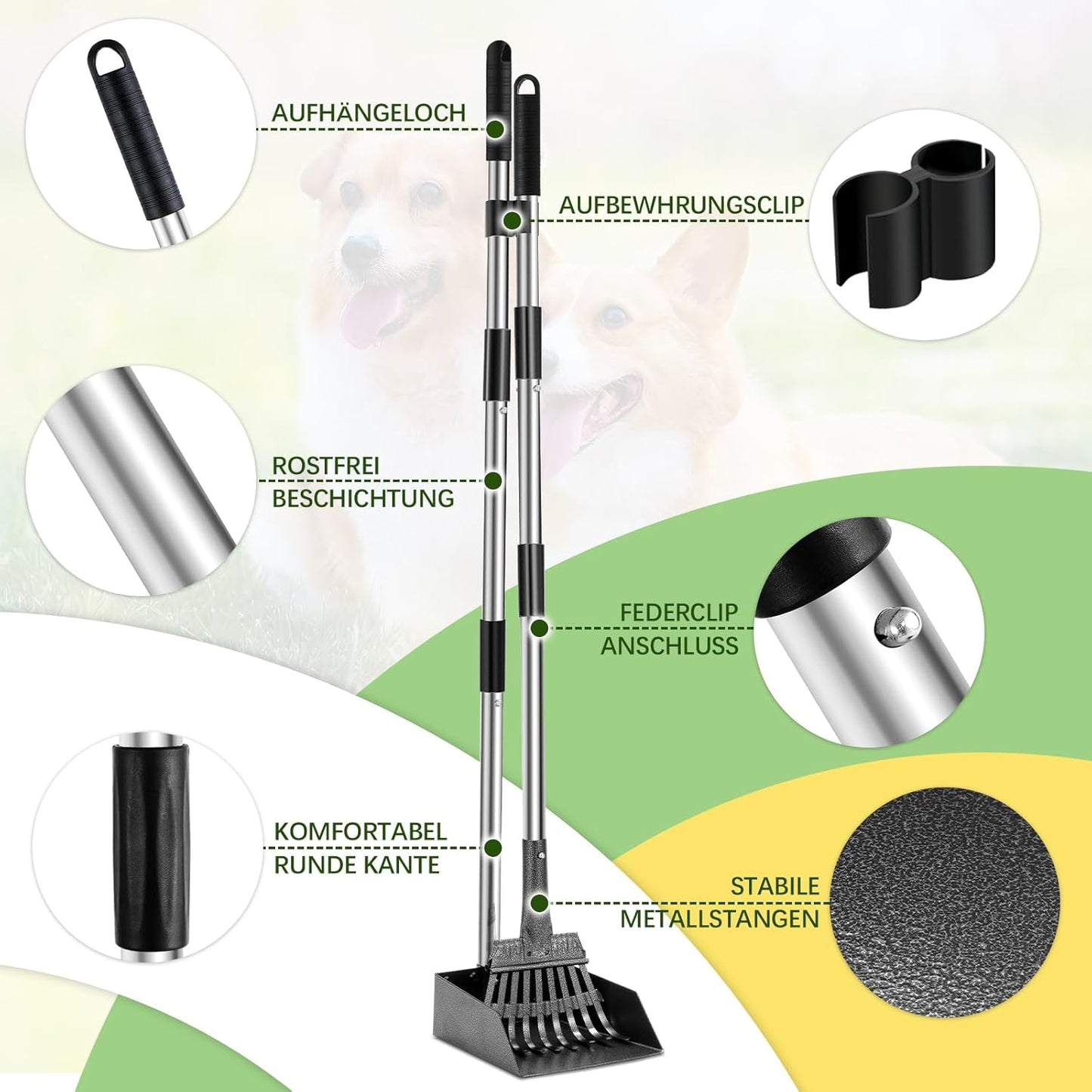 Hundekotschaufel mit Harke