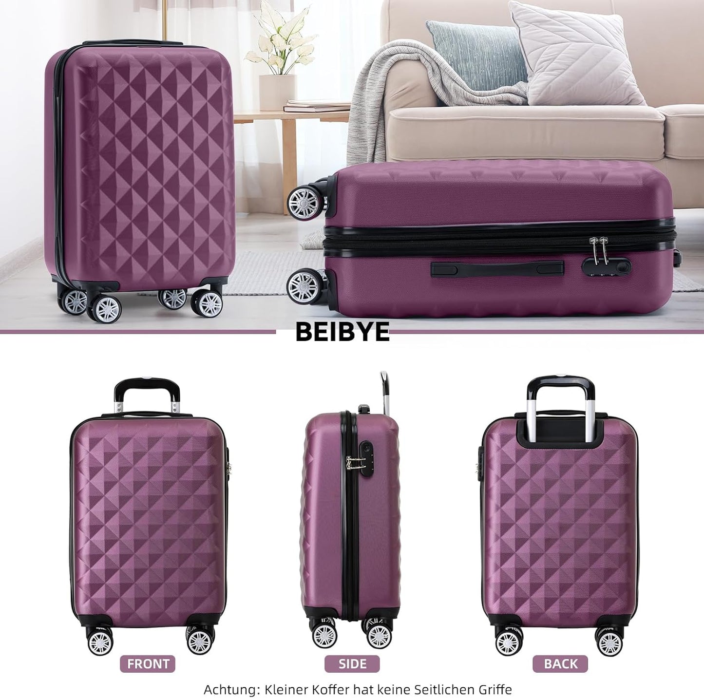 Zwillingsrollen Hartschalen-Trolley (Grösse M), Violett M