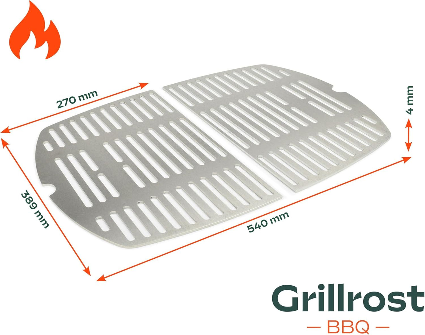 2-teiliger Grillrost für Weber Q200/2000, Grillrost Q200/Q2000