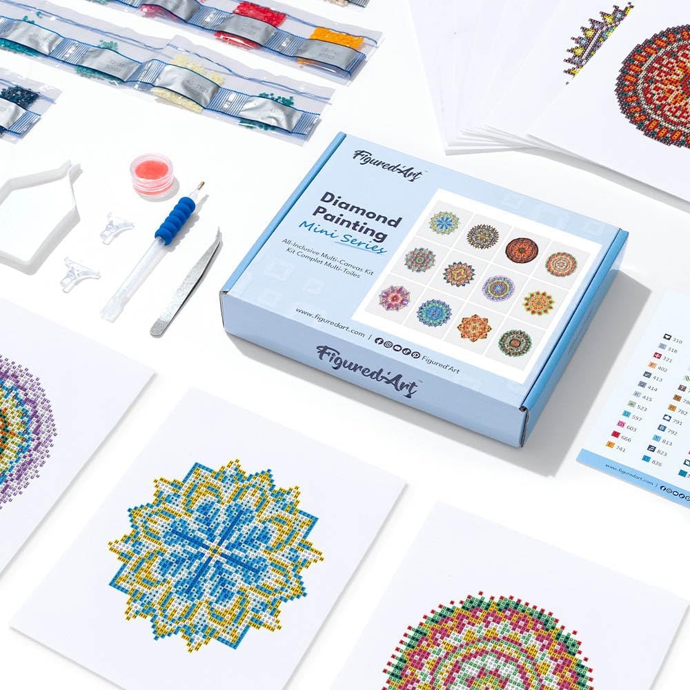 Mini Serie Diamond Painting Set mit 12 Stück, Mandala Kunst PROBLEMYOUMUSTCHECK