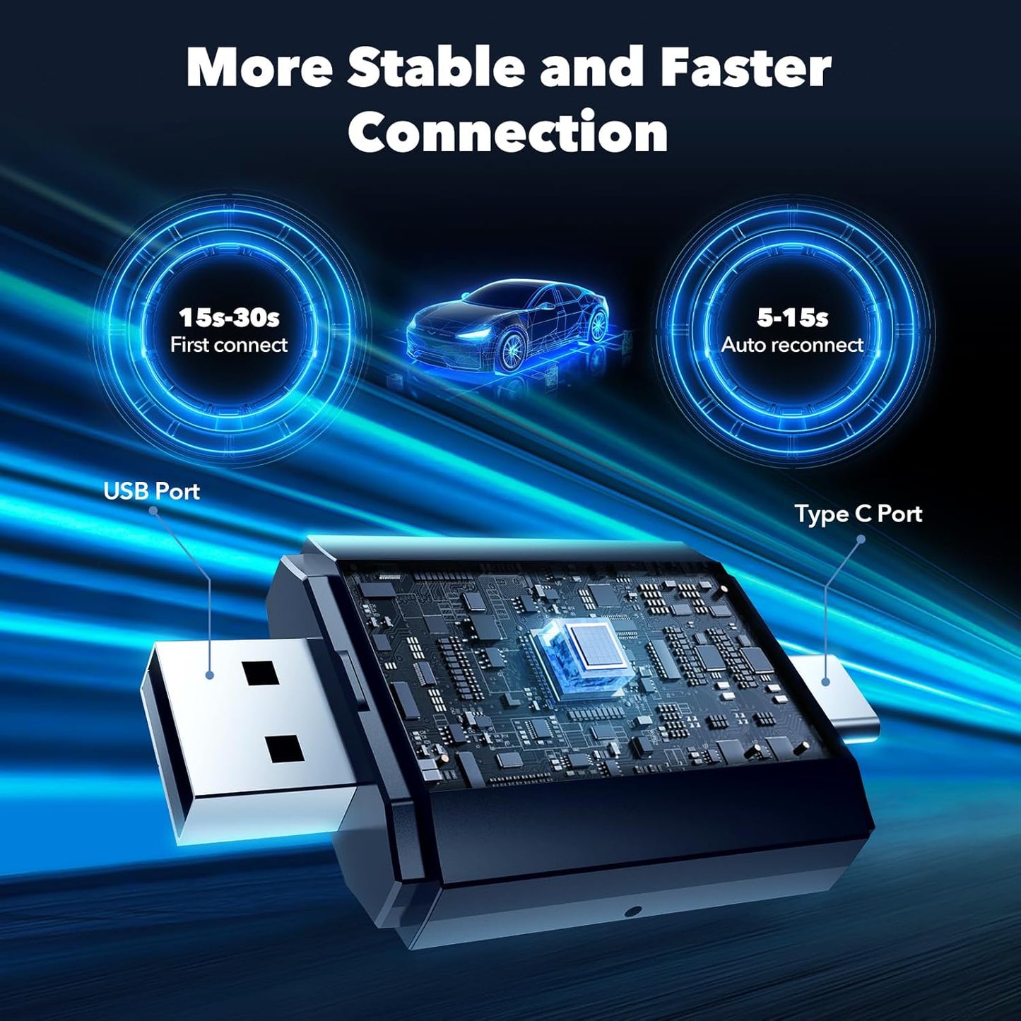 2-in-1 Wireless CarPlay & Android Auto Adapter