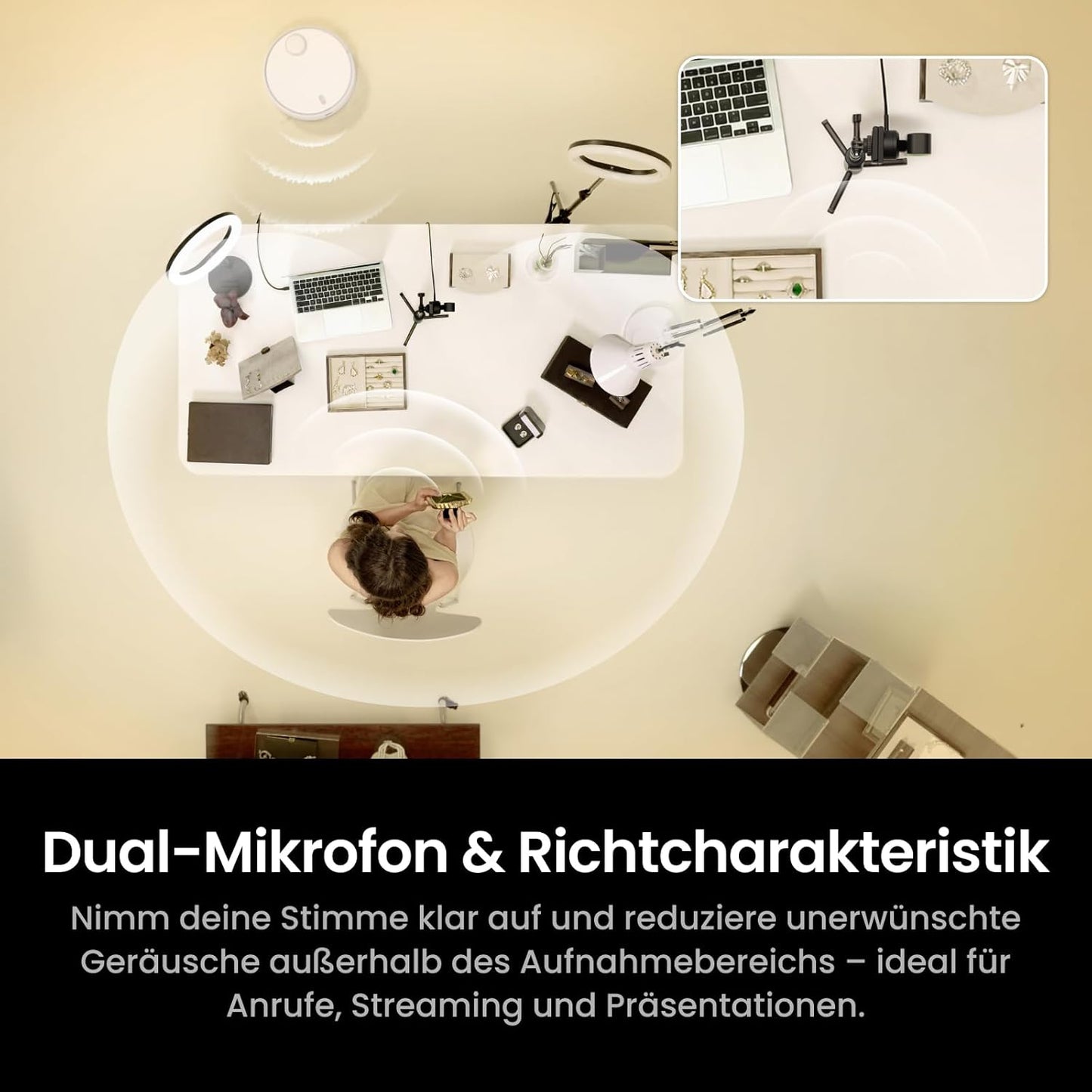 PTZ-Webcam Link 2 Pro, Graphitschwarz Standard-Bundle