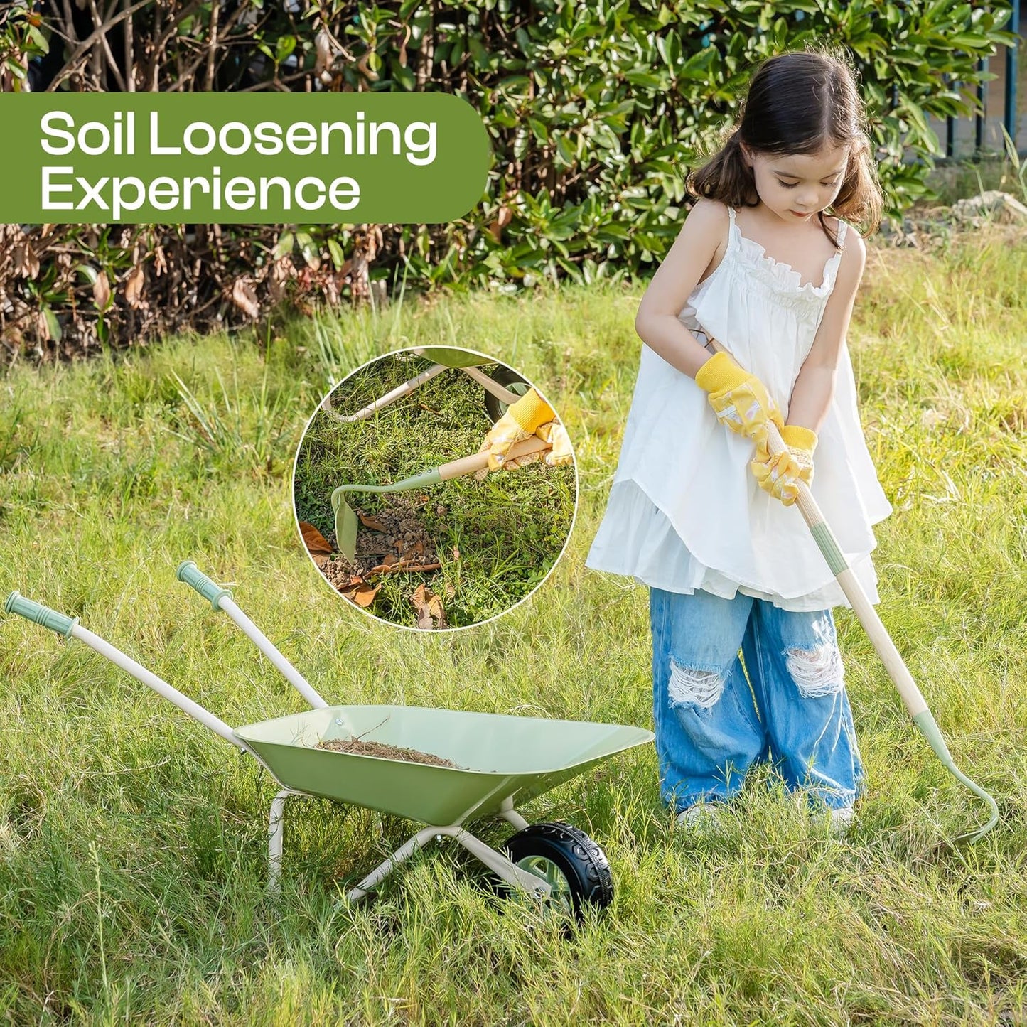 6-teiliges Kinder-Gartenset mit Schubkarre