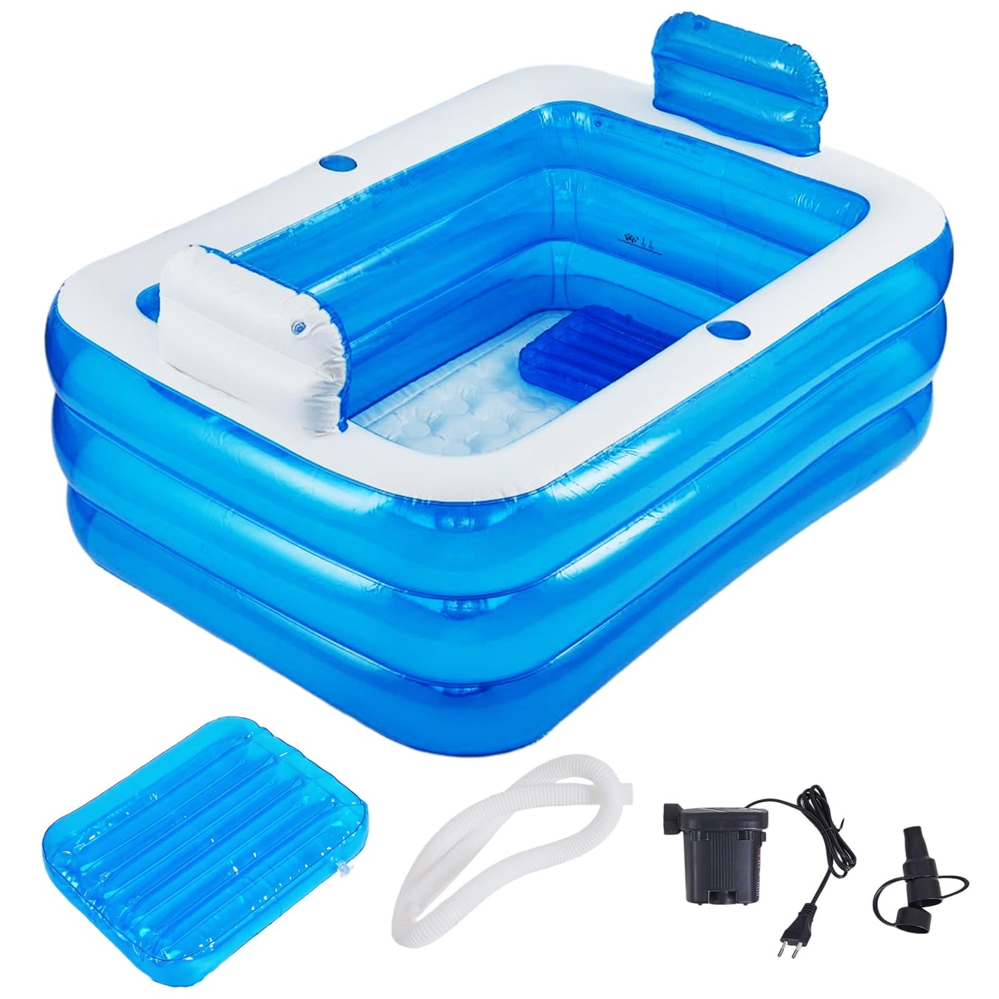 Aufblasbarer Whirlpool mit Rückenlehne und Getränkehalter