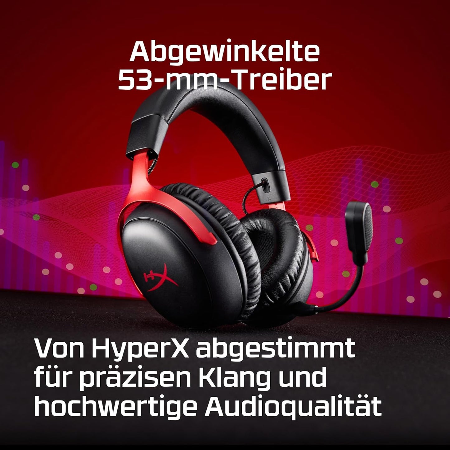 Kabelloses Gaming-Headset Cloud III S, Cloud III S 2025 Edition Schwarz/Rot