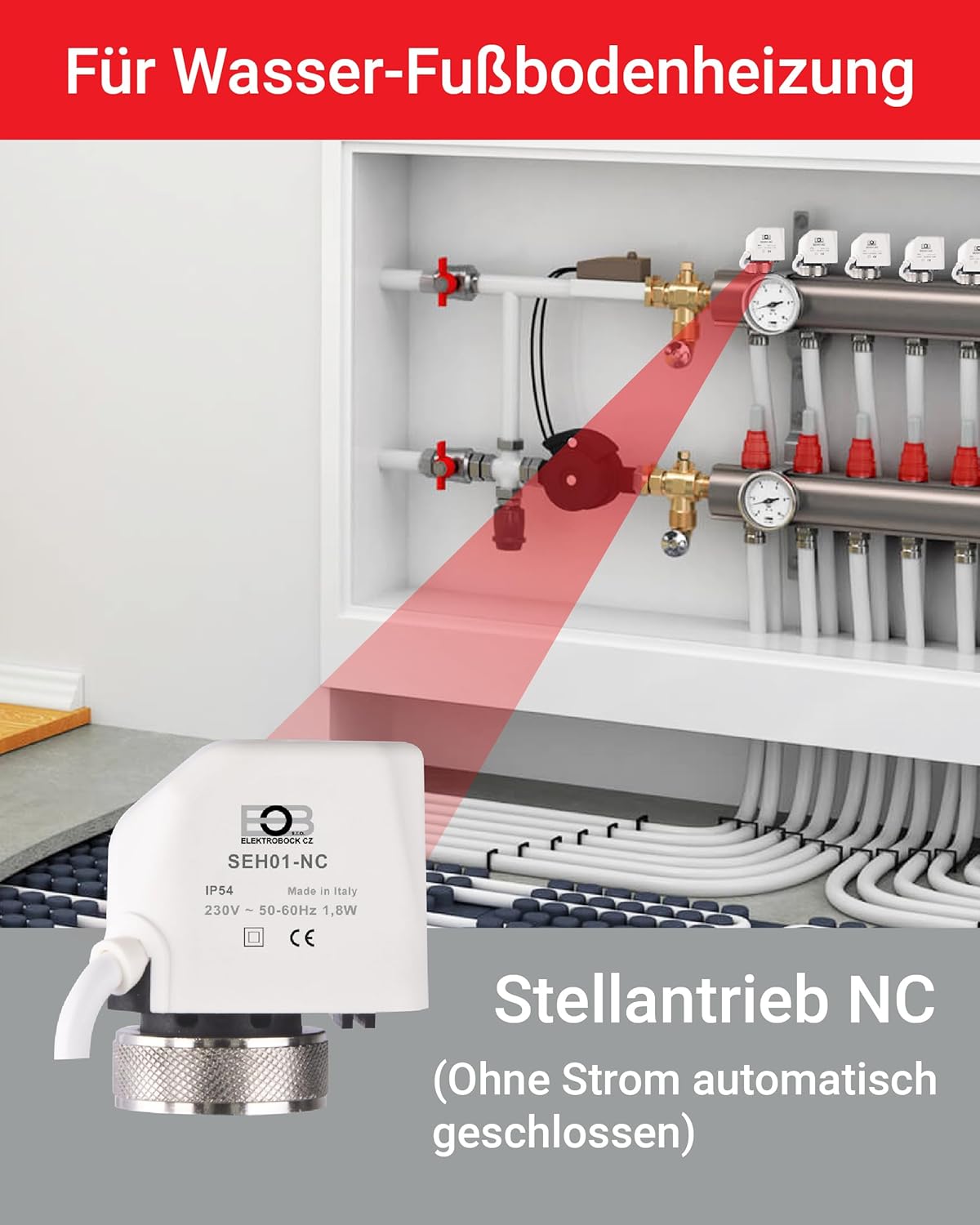 Raumthermostat PT14-HT-SEH und Stellantrieb SEH01-NC Set