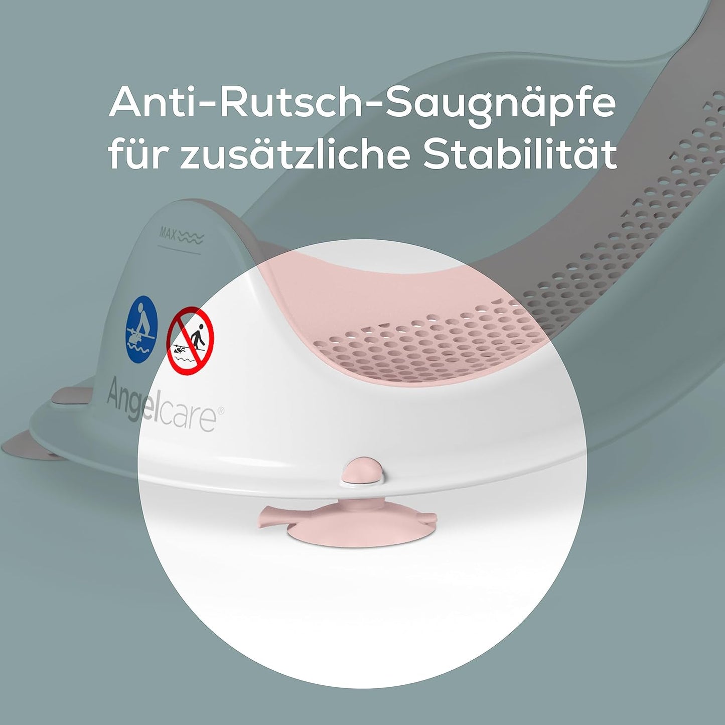 Ergonomischer Badesitz für Baby-Badewanne, Light Pink Single