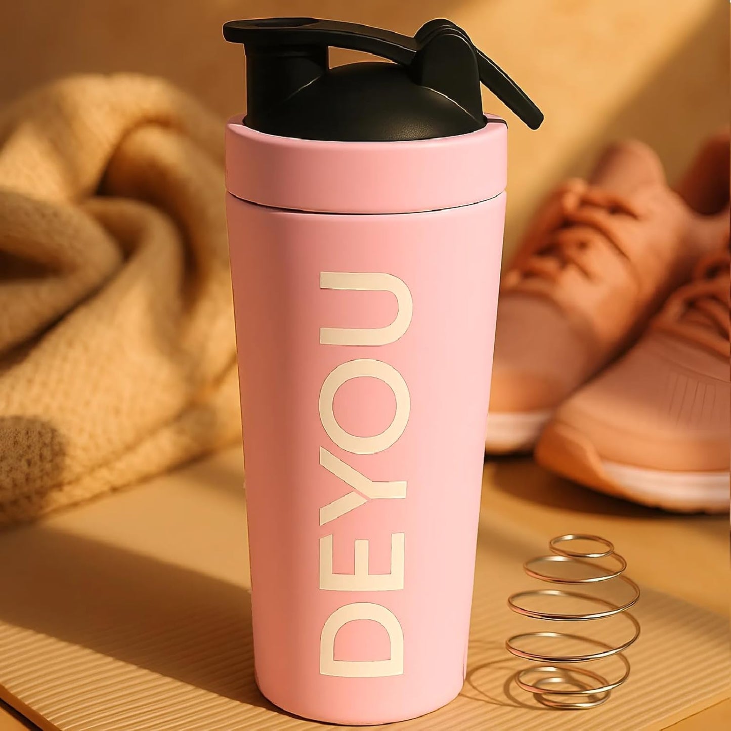 Shaker mit Zughilfen, Shaker Rosa, Zughilfen Rosa