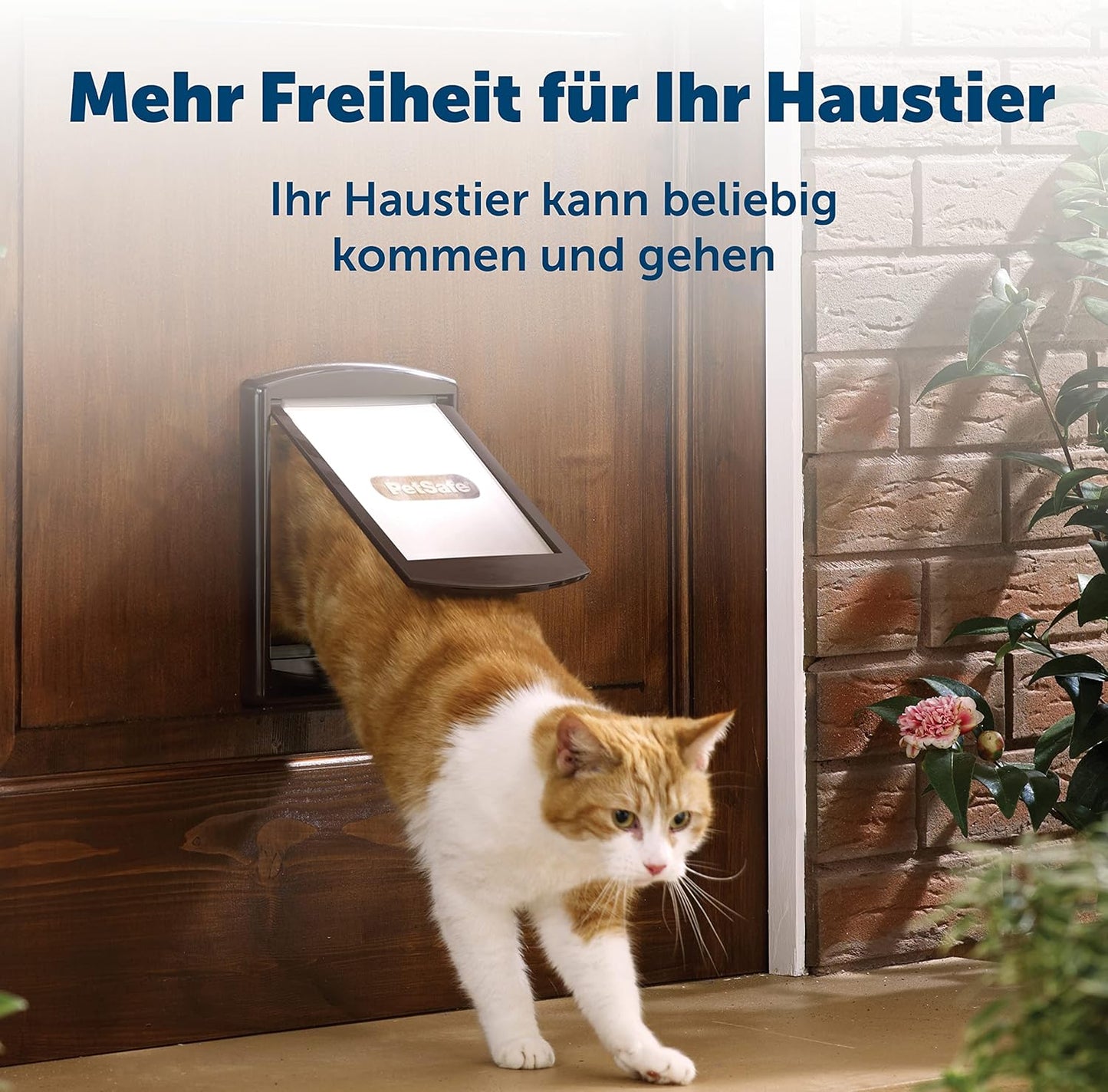 Haustiertüre mit 2 Verschlussoptionen, Klein Braun