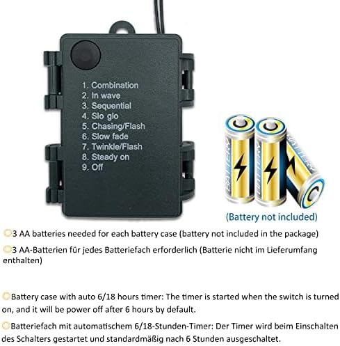 Batteriebetriebe Lichterkette, 2 Stück, Timer, 8 Modi, 2*10m,100LEDs, Bunt
