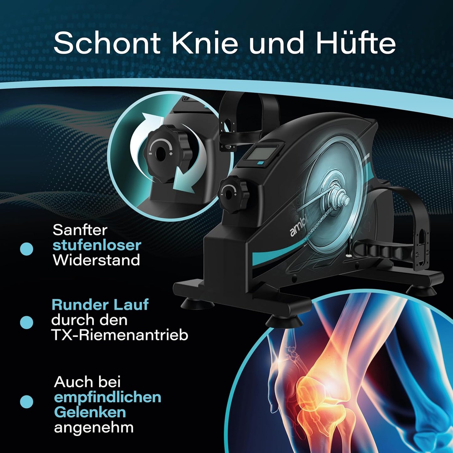 Mini Pedaltrainer Set mit Trainingsmonitor