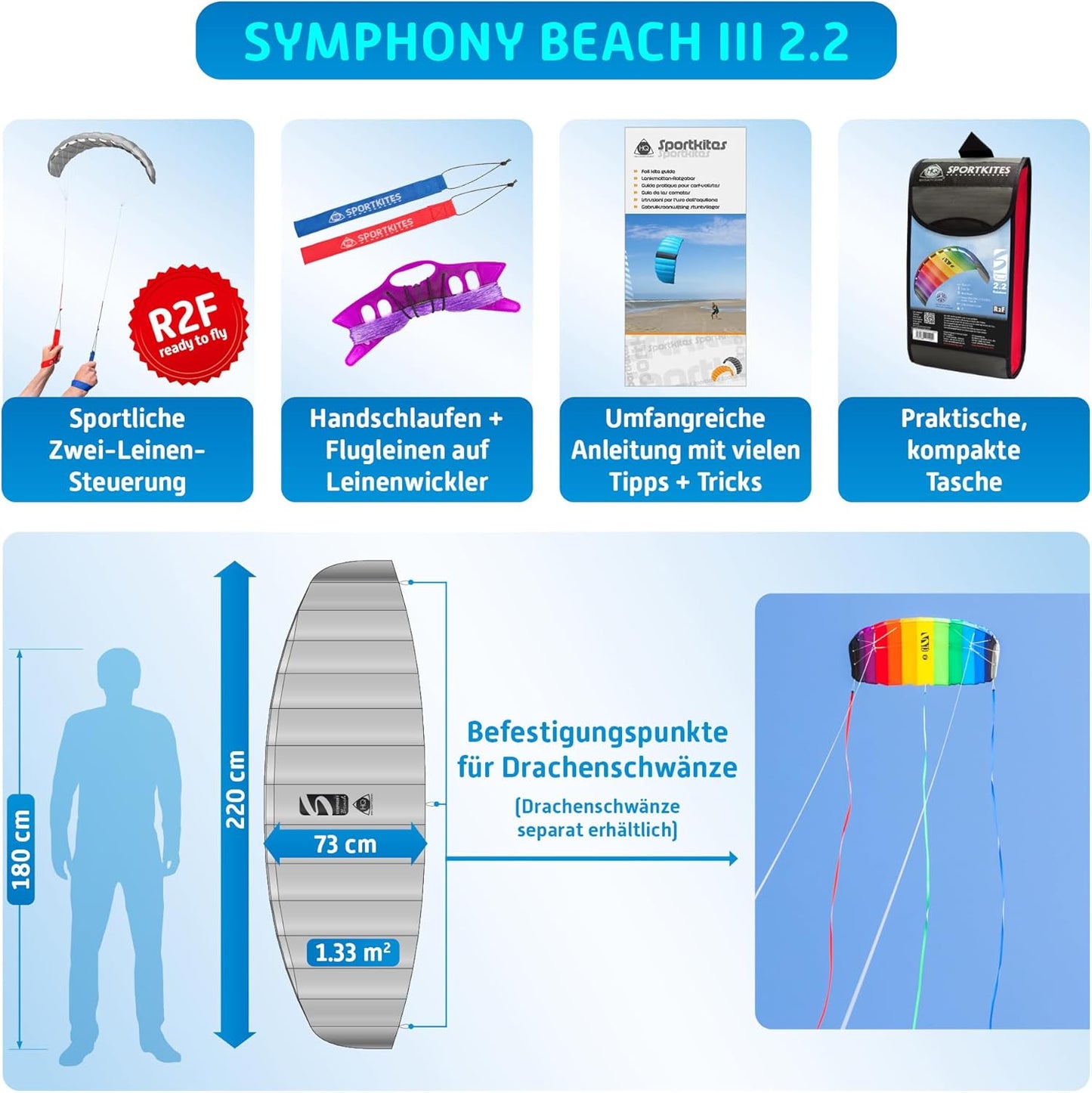 Lenkdrachen Symphony Beach III 2.2, 2.2 Agility