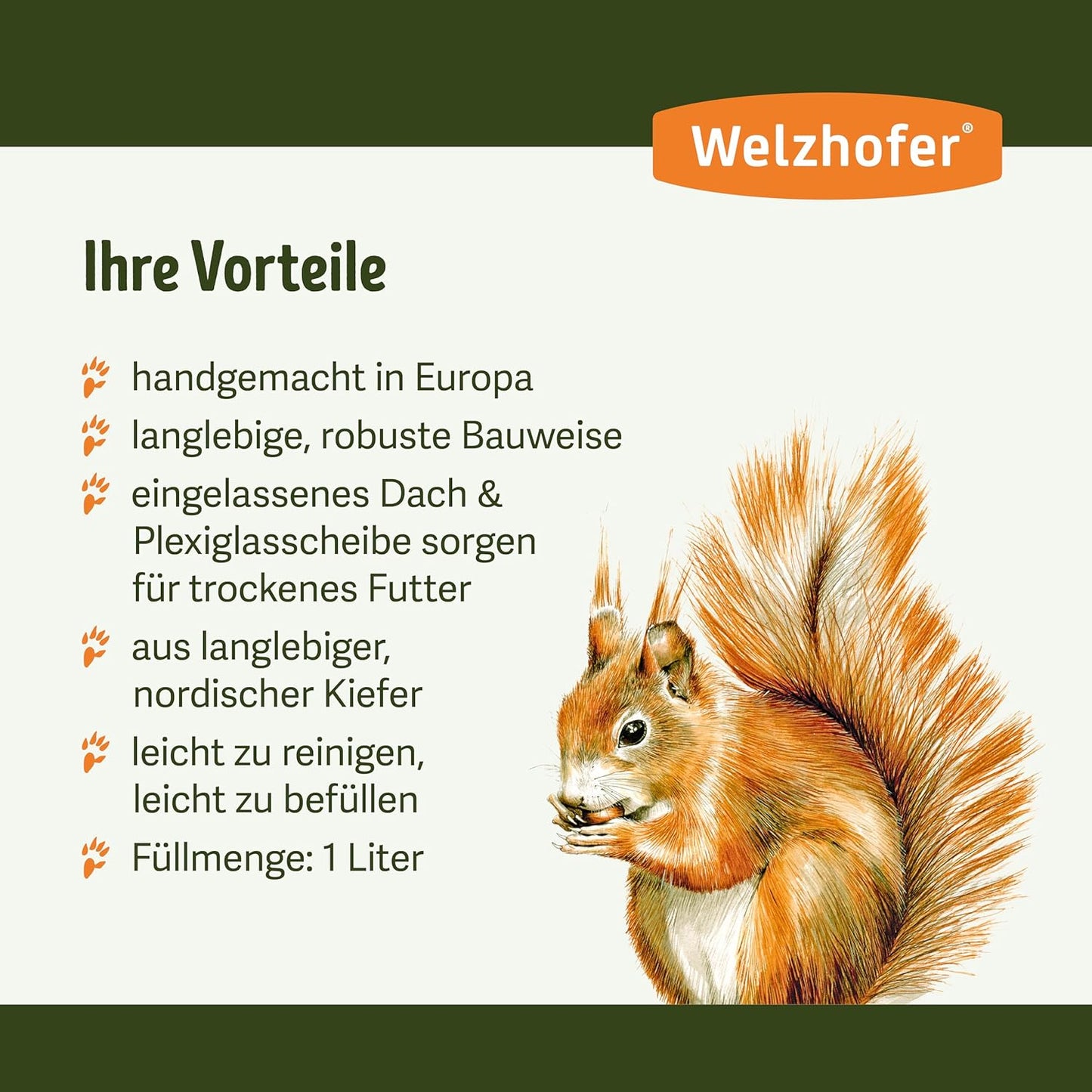 Eichhörnchen-Futterhaus Carlotta zum Aufhängen