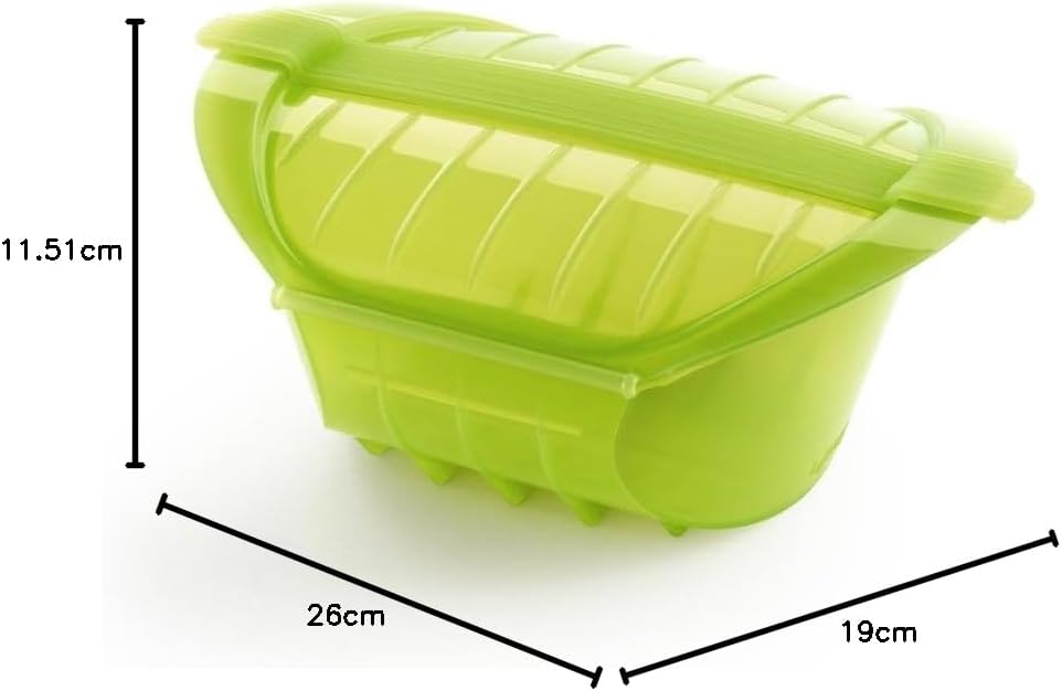 Dampfbox mit Einlegeboden (für 3-4 Personen), Grün 1000 ml