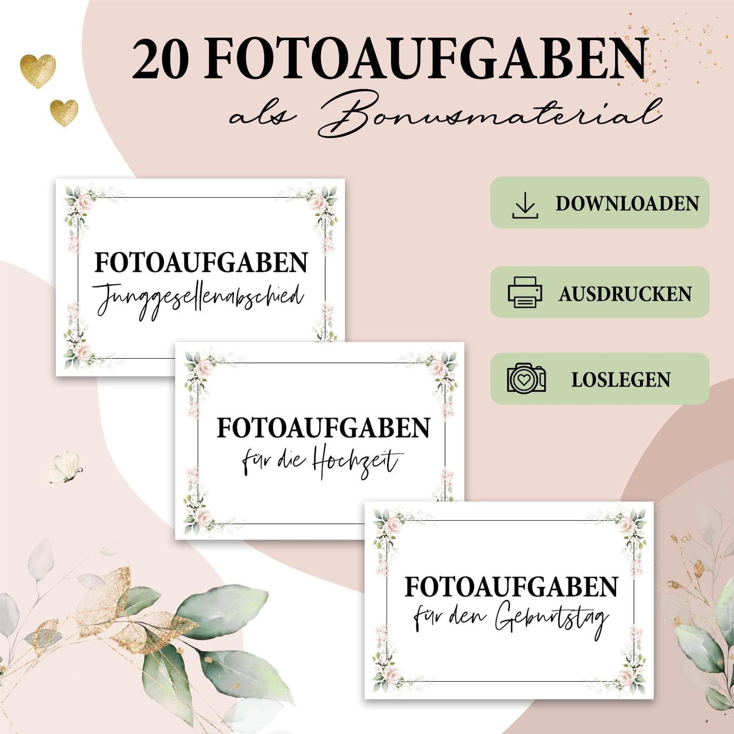 Hochzeits-Gästebuch mit Stickerset, Weiss Inkl. Sticker