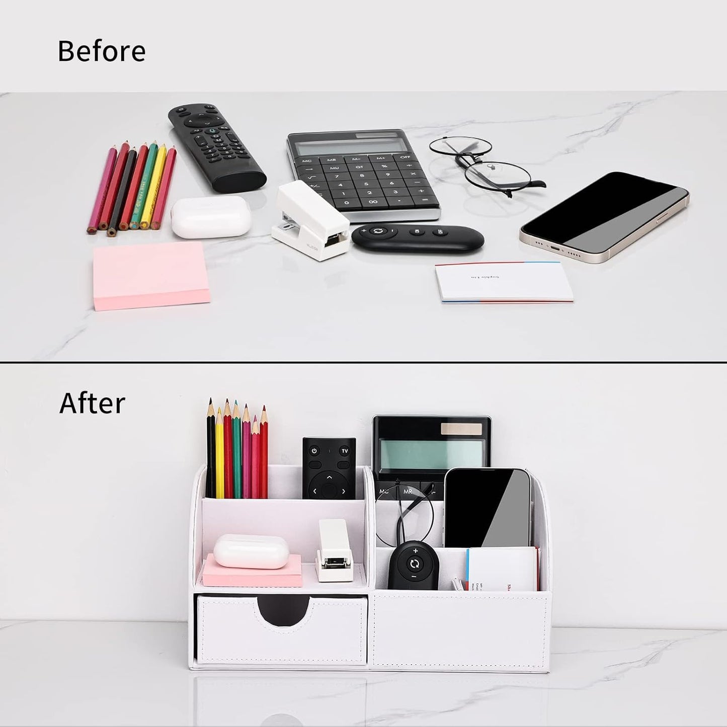 Schreibtisch Organizer mit 7 Fächern, Wei?