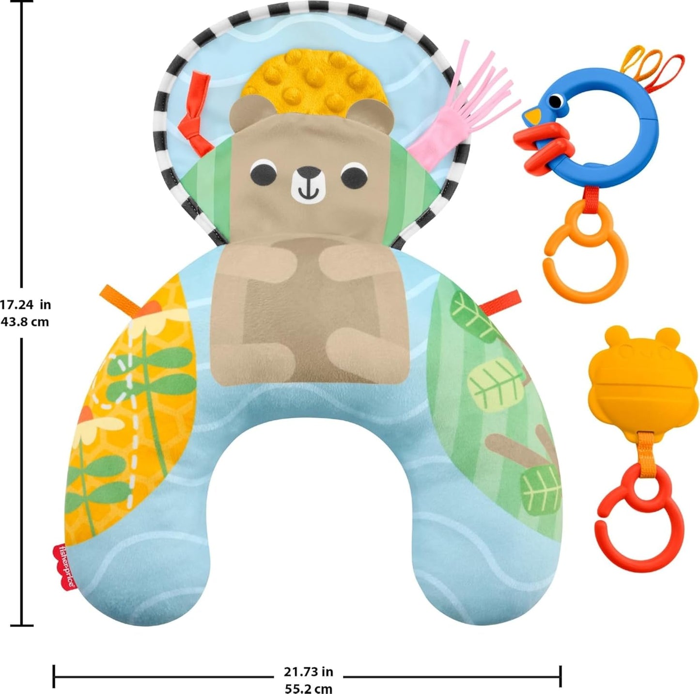 Babyspielkissen mit Beissring und Rassel