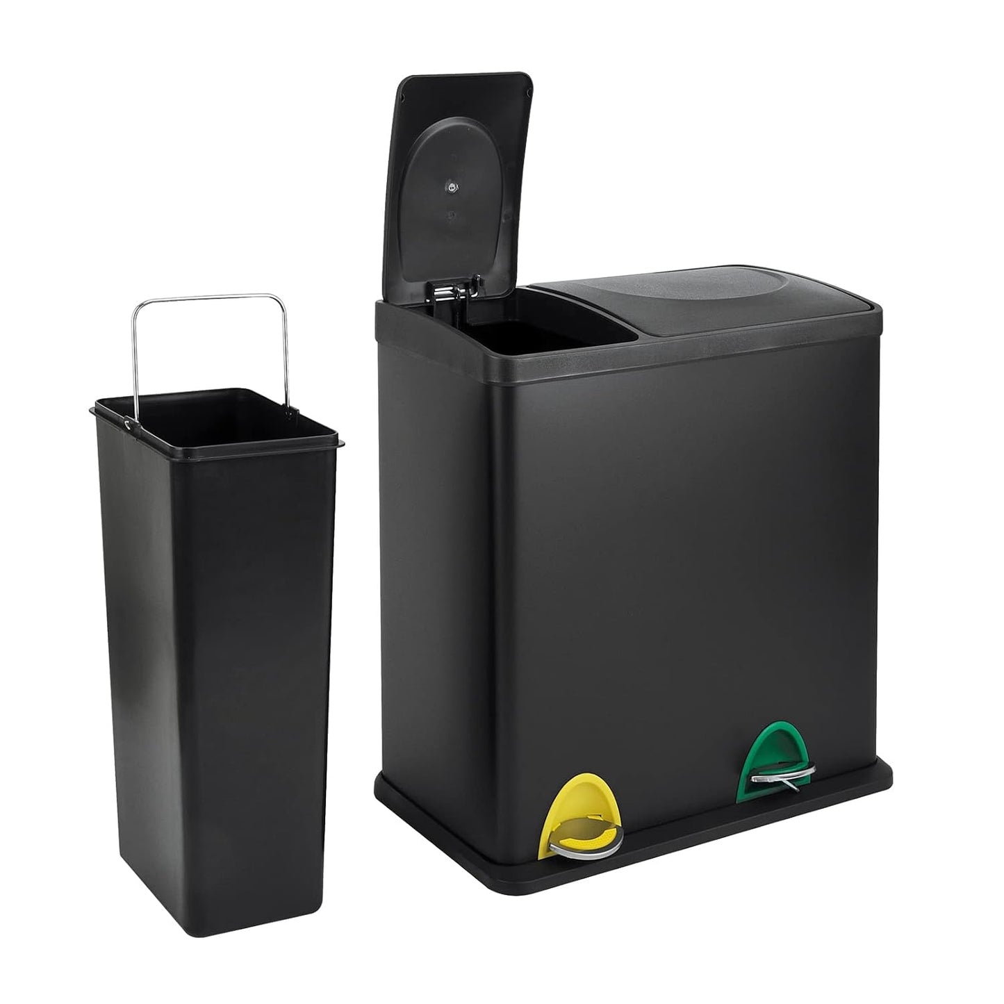 Doppelter Abfalleimer TC2Combo35, Schwarz