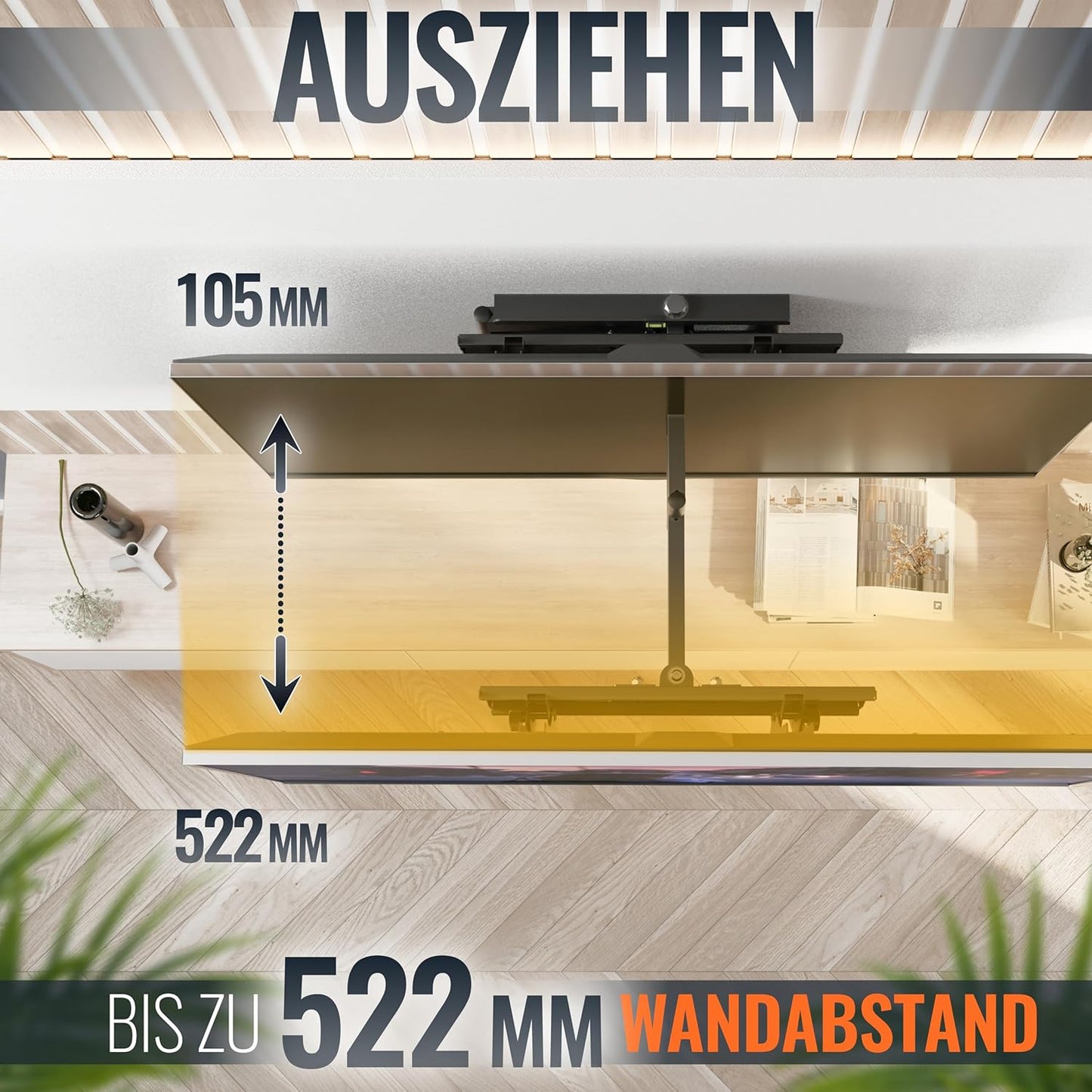 Schwenkbare TV Wandhalterung R23-S, 31-65 Zoll, neigbar, TV Wandhalterung R23-S