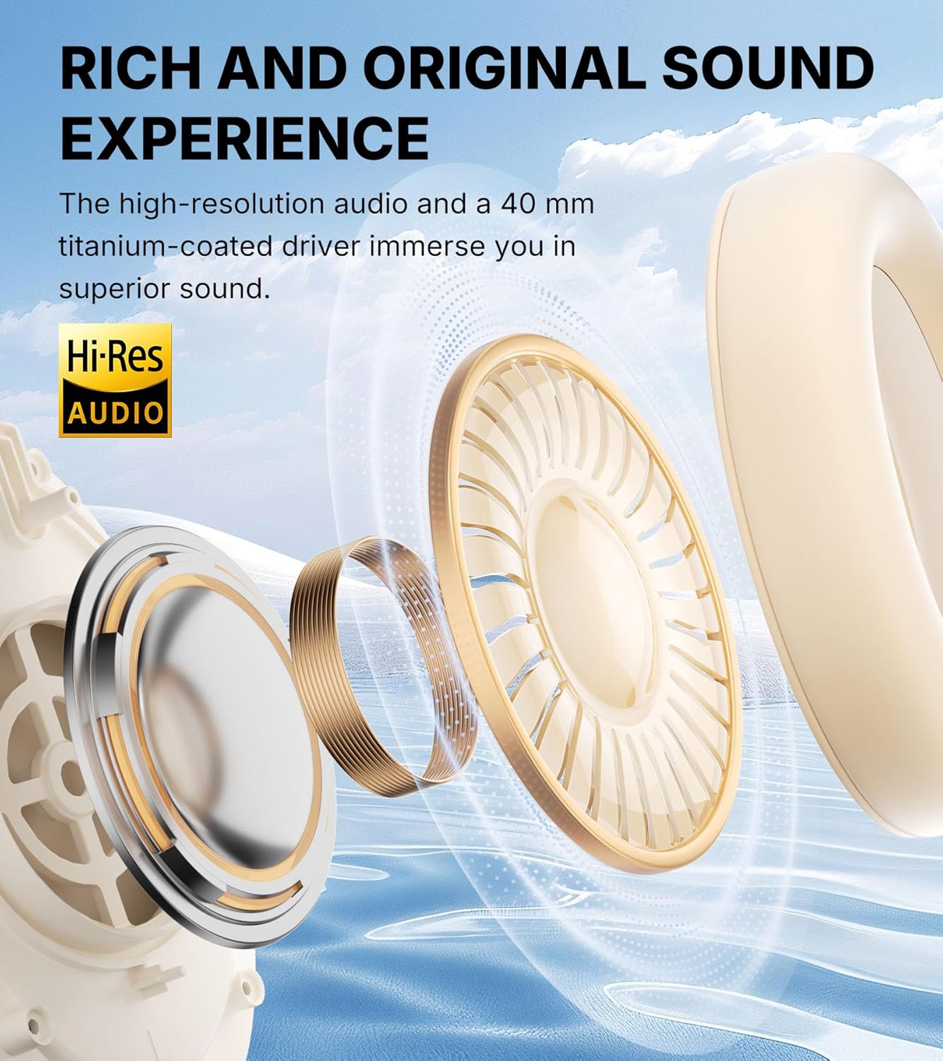 Over-Ear Kopfhörer WH700NB PRO, Elfenbein