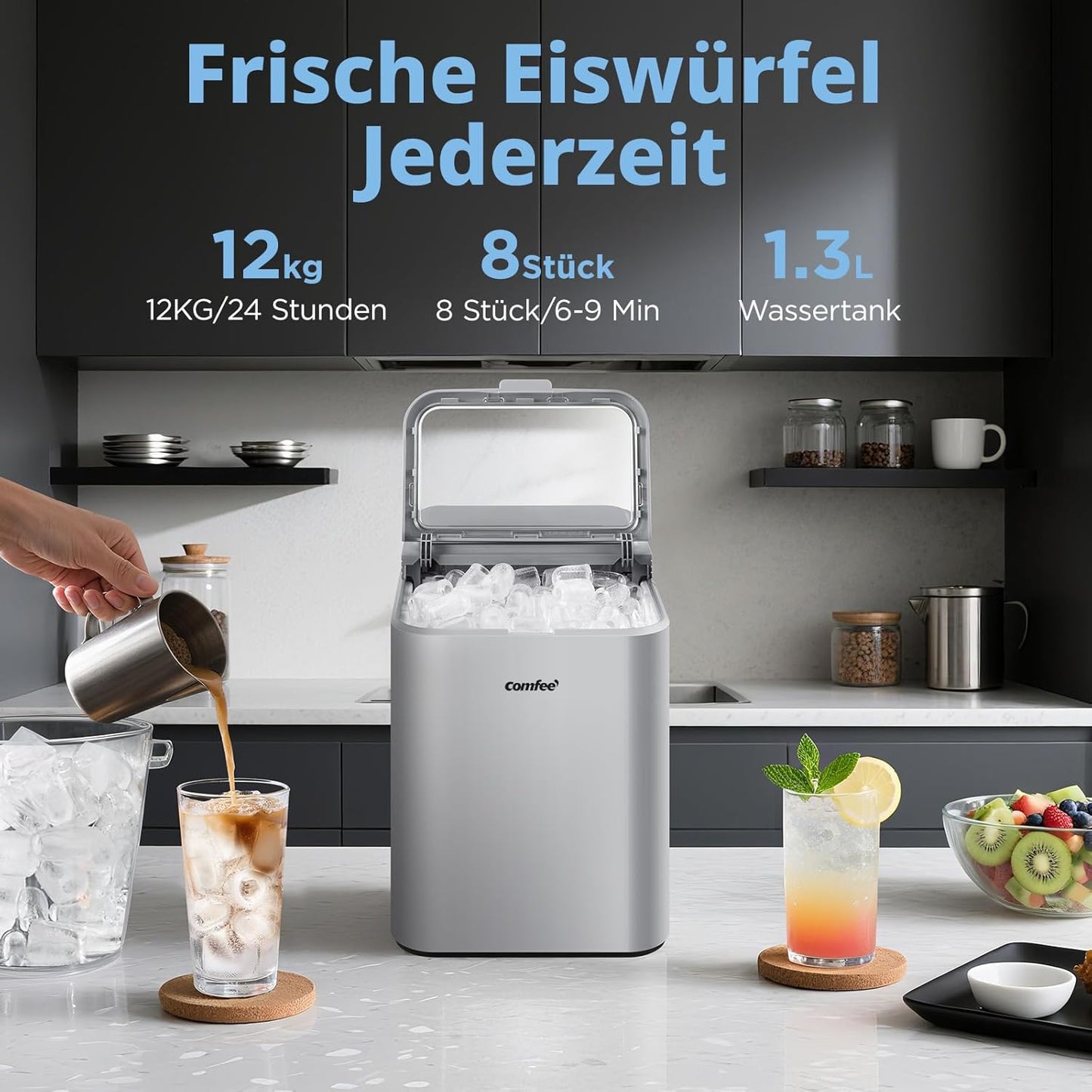 Eiswürfelmaschine RCI12GY1EU(E), Grau
