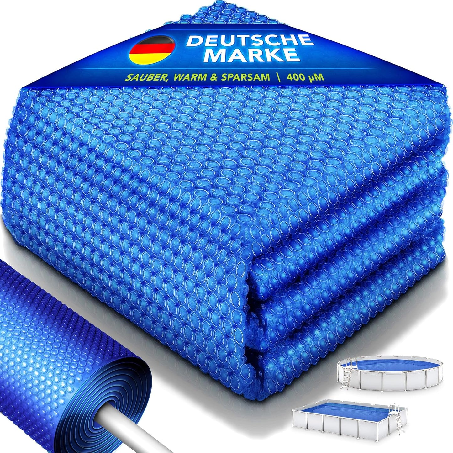 Pool Solarabdeckplane für Wassererwärmung, Blau 800x400 cm