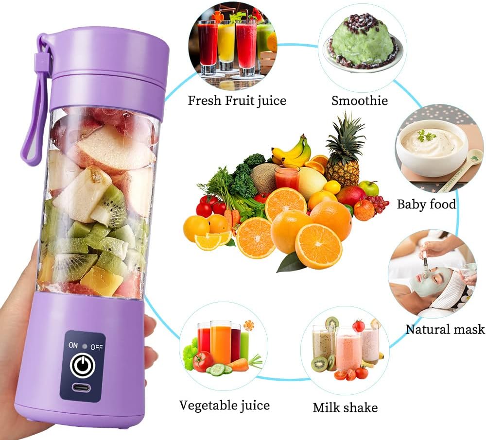 Tragbarer USB-Smoothie-Mixer, Helles Lila