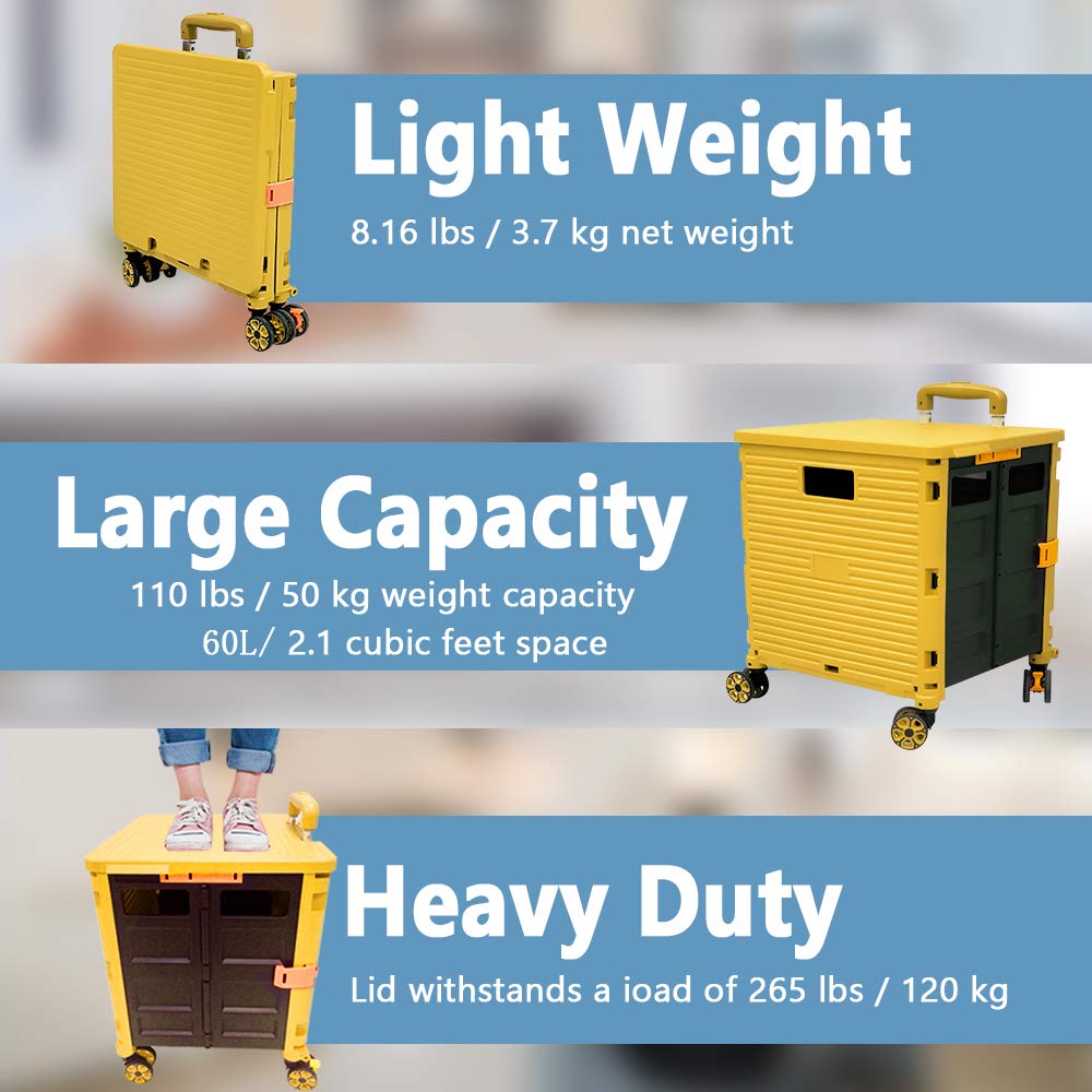 Faltbare Einkaufstrolley-Box, Gelb