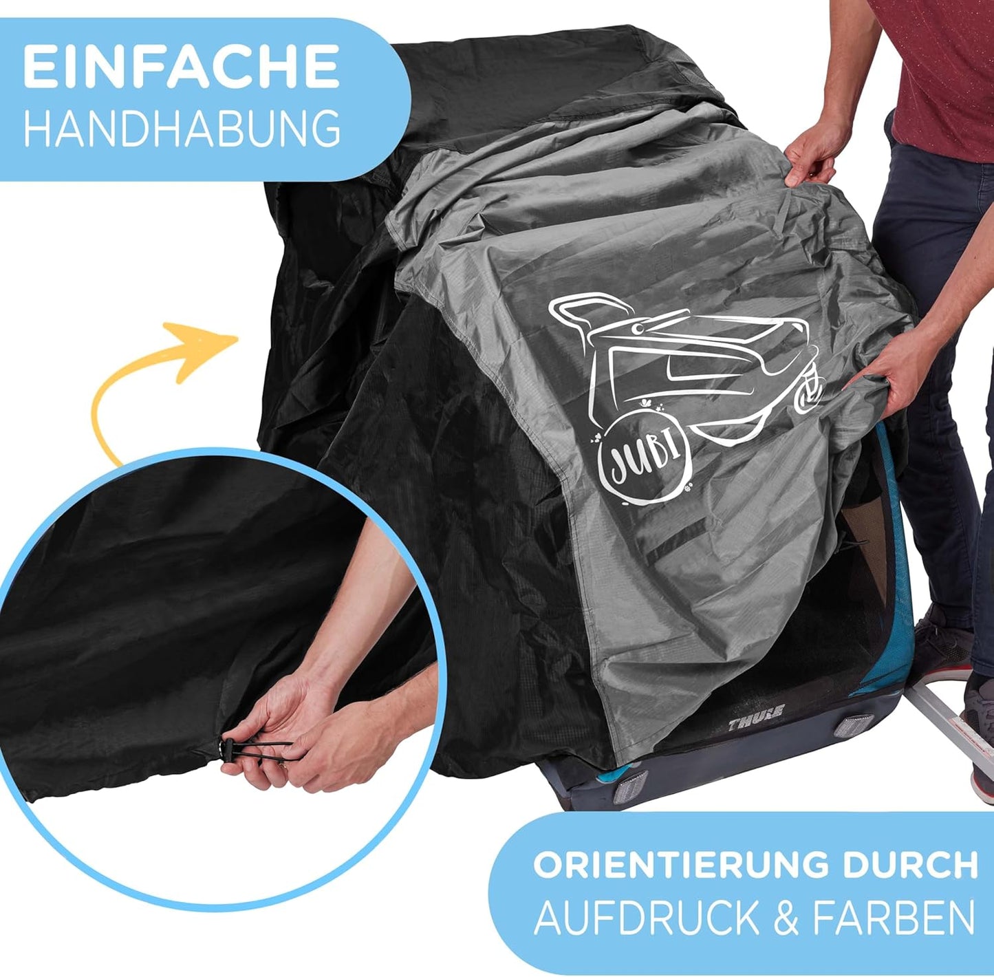 Abdeckung für Veloanhänger, Schwarz