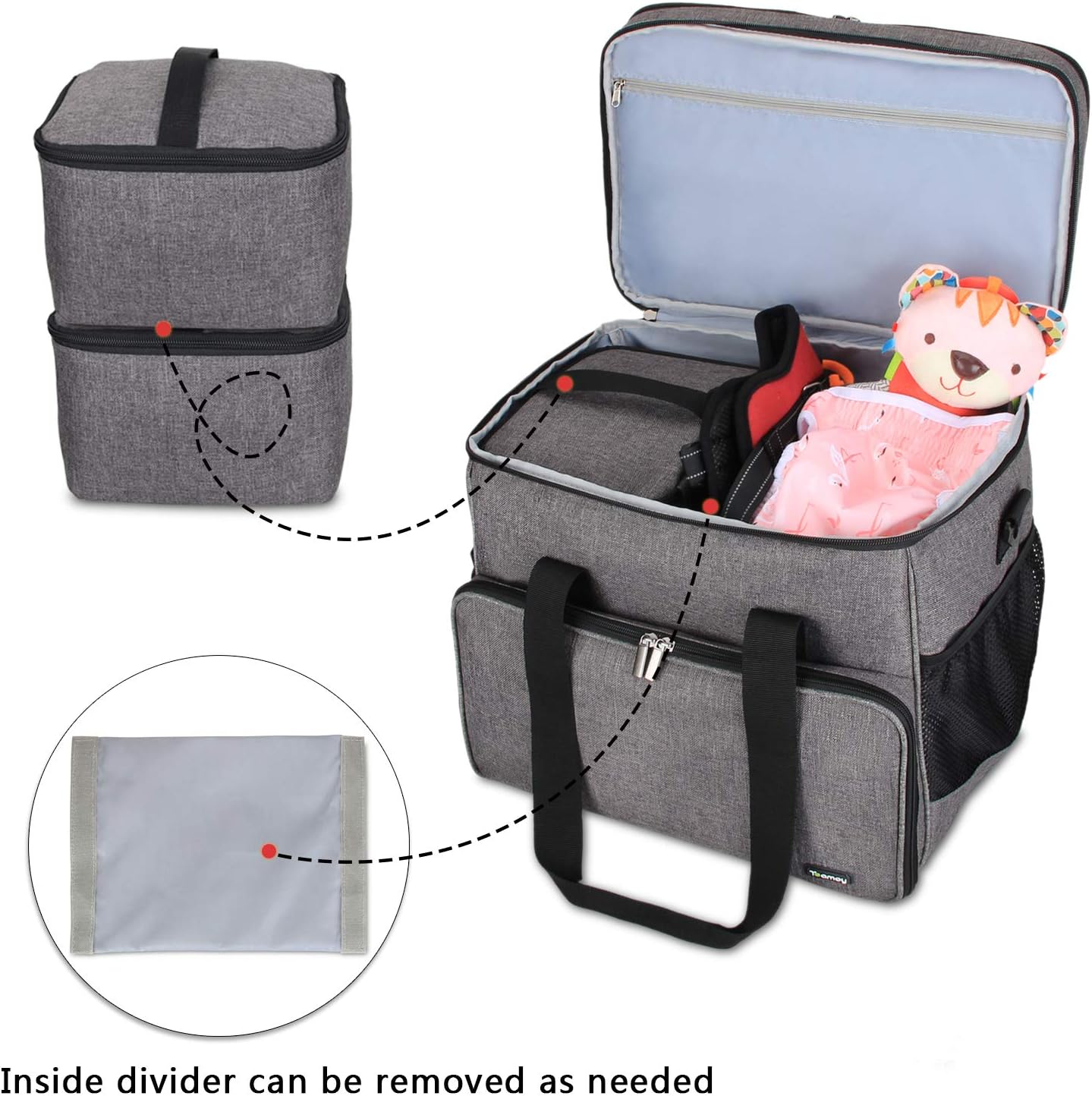 Reisetasche für Hundeausrüstung, L, Grau