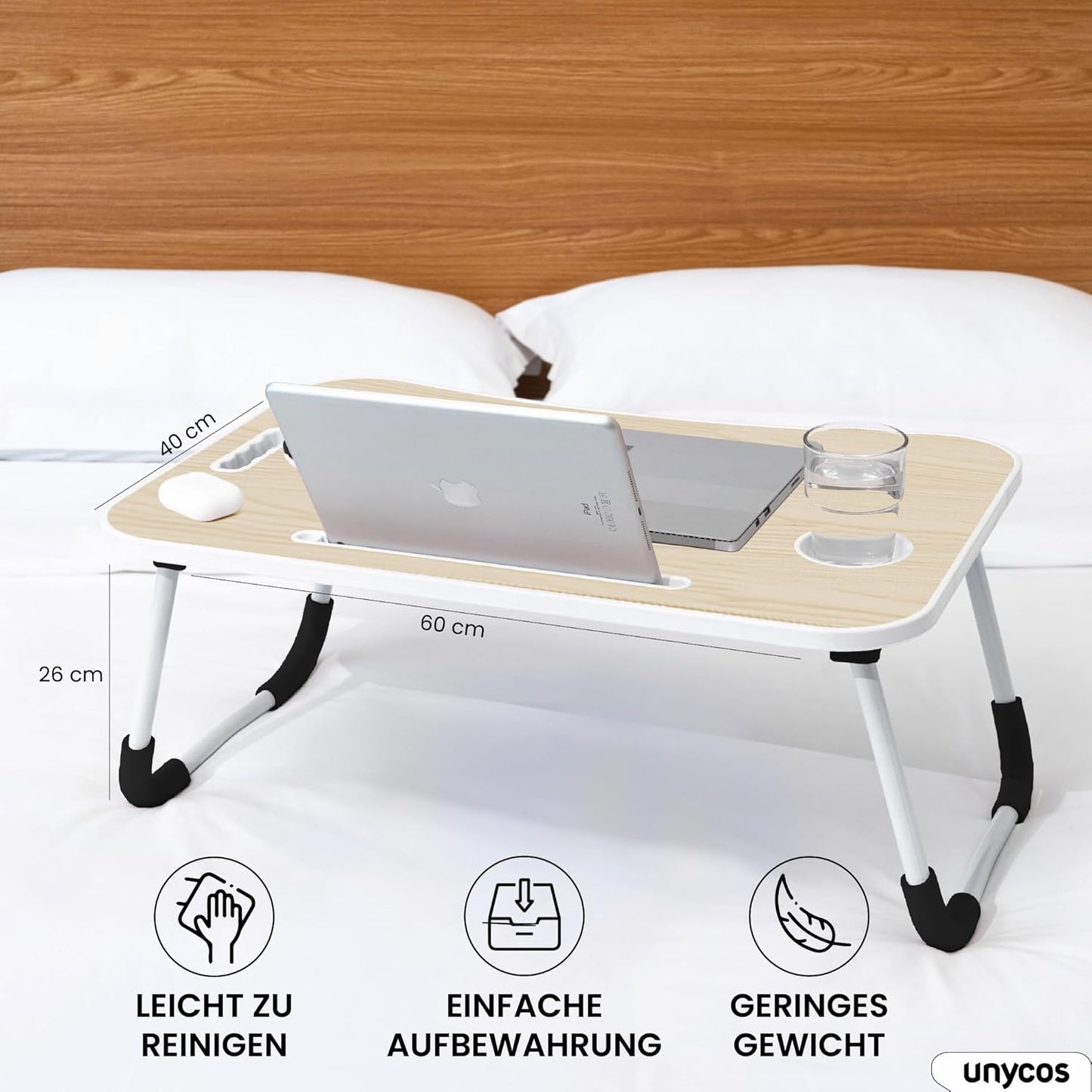 Klappbarer Laptoptisch, Ohne schublade|Holz Ohne Schublade
