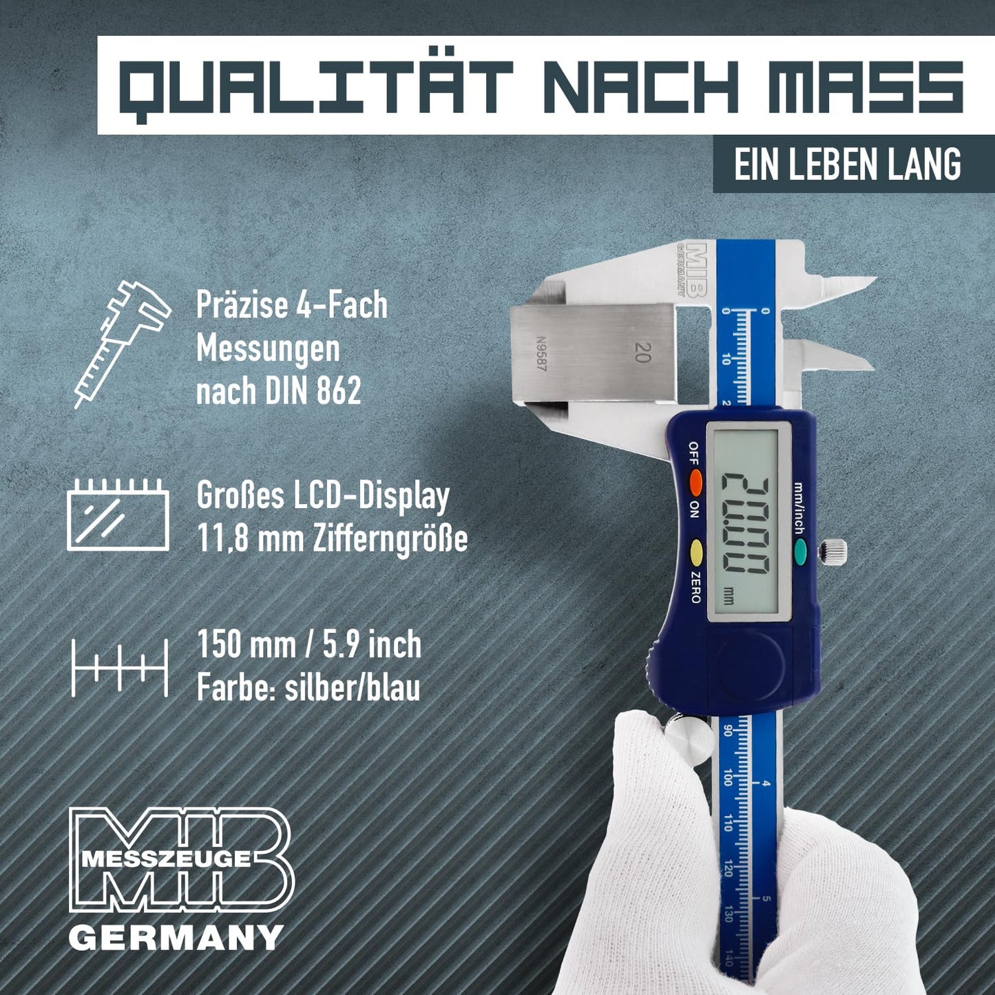 Digitaler Messschieber, DIN 862 150mm