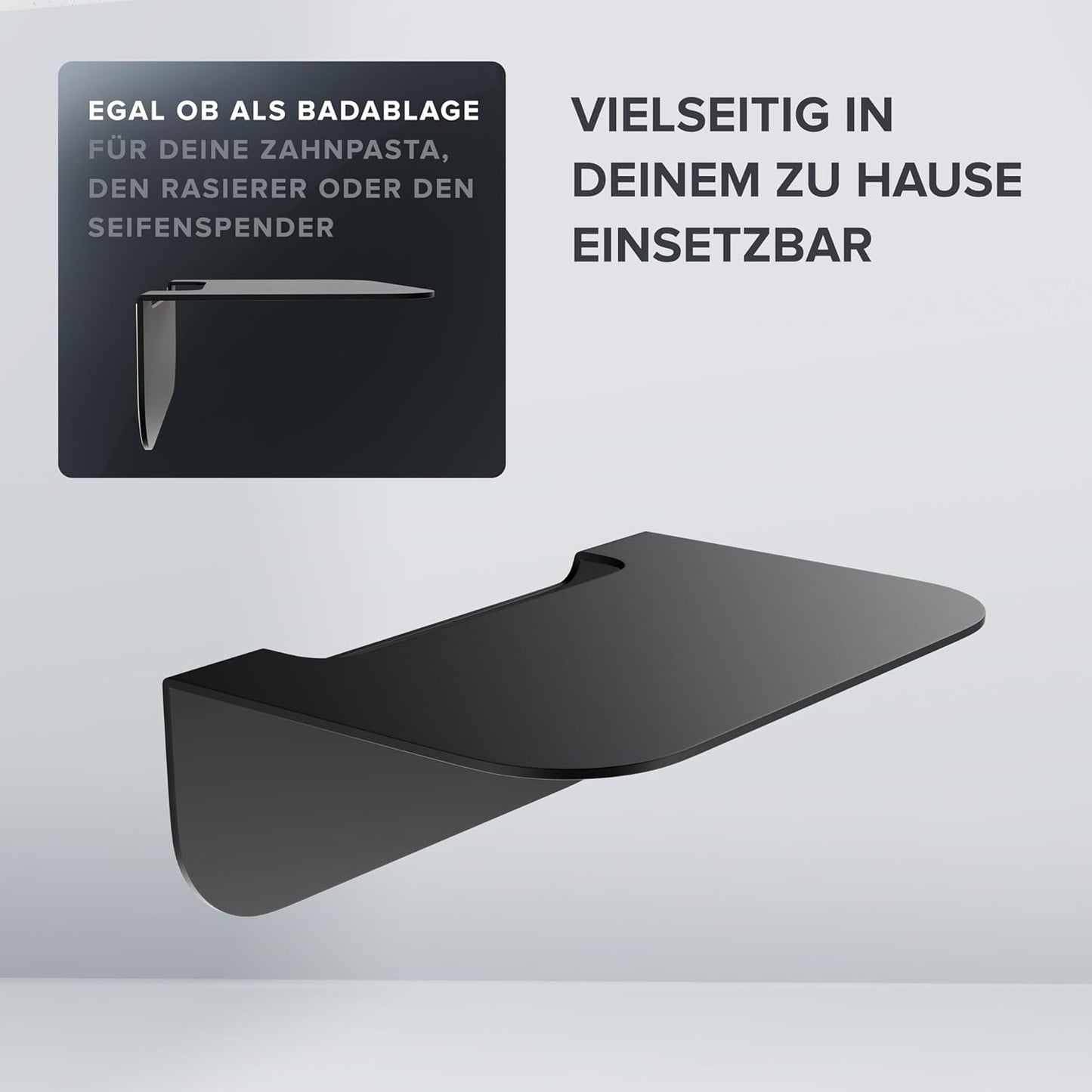 Badablage ohne Bohren, Schwarz
