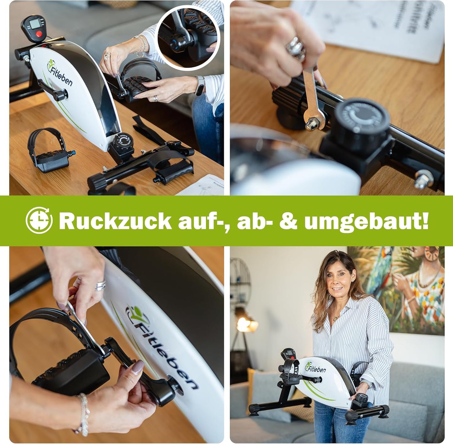 Höhenverstellbarer Pedaltrainer, Weiss