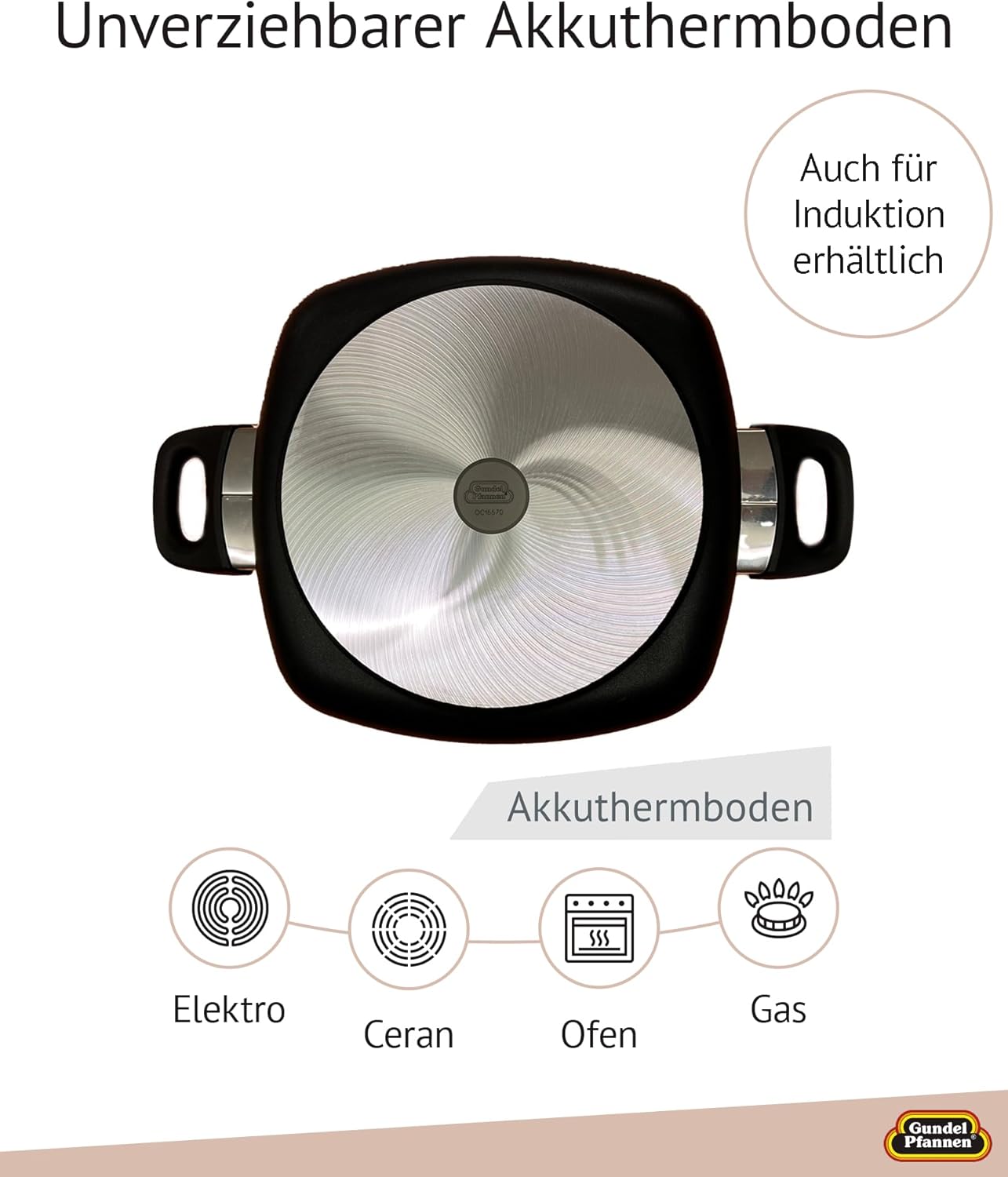 Quadrat-Kasserolle 28x28 cm für Herdarten, für Ceran-, Gas- und Elektroherd 7 cm hoch