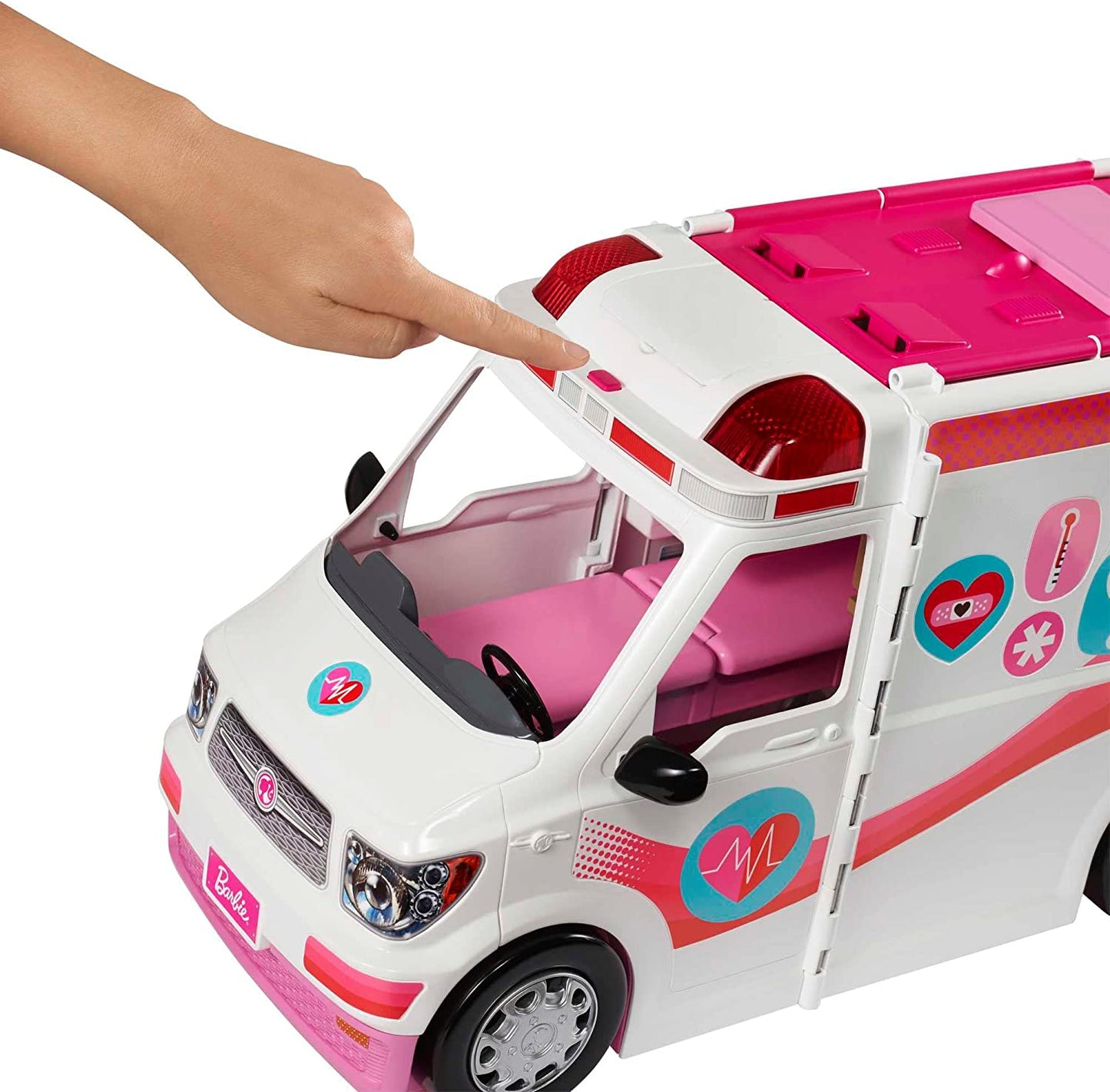Barbie 2-in-1 Krankenwagen Spielset (mit Licht & Geräuschen), Spielfahrzeug