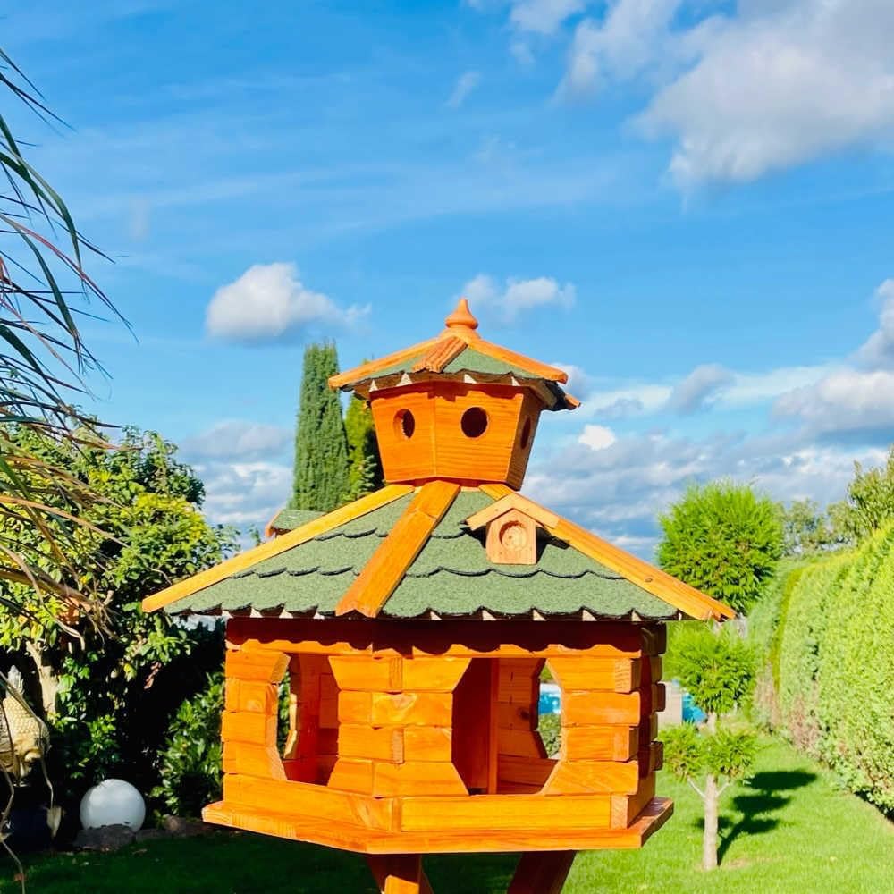 Holz Vogelhaus wetterfest XXL ohne Ständer, Grösse XXL ohne Ständer Grün - Braun