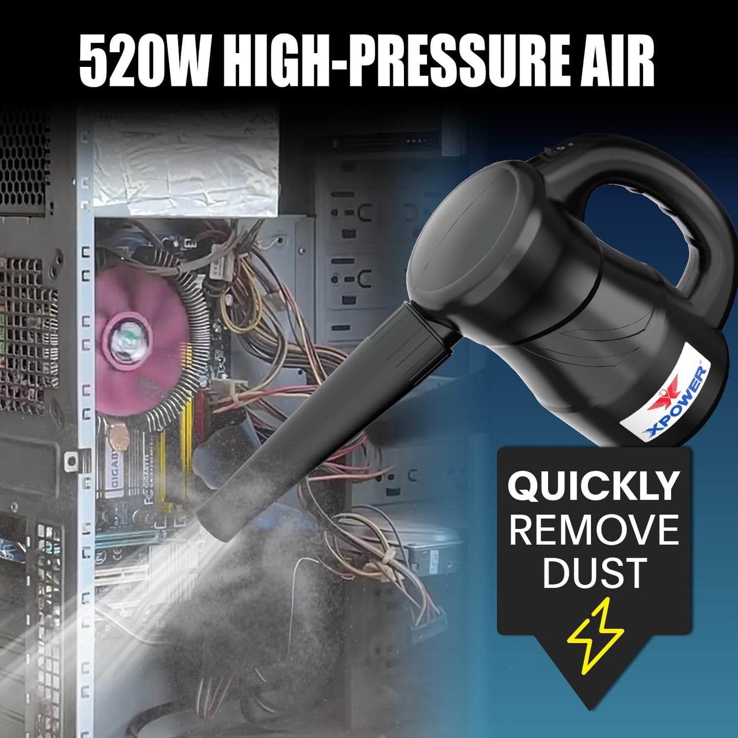Elektrischer Luftdruckreiniger A-2S für vielseitige Anwendungen, Schwarz A-2S