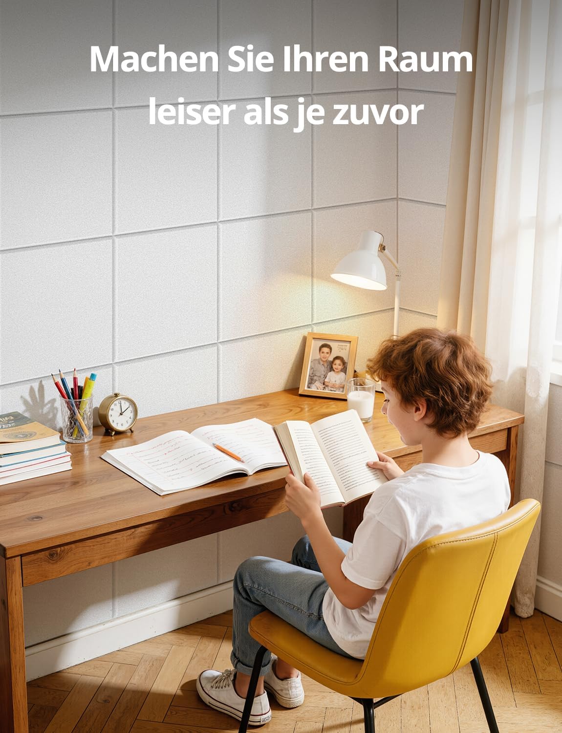 Schallschutzplatten Set, Schalldämmung Weiss (Quadratisch)