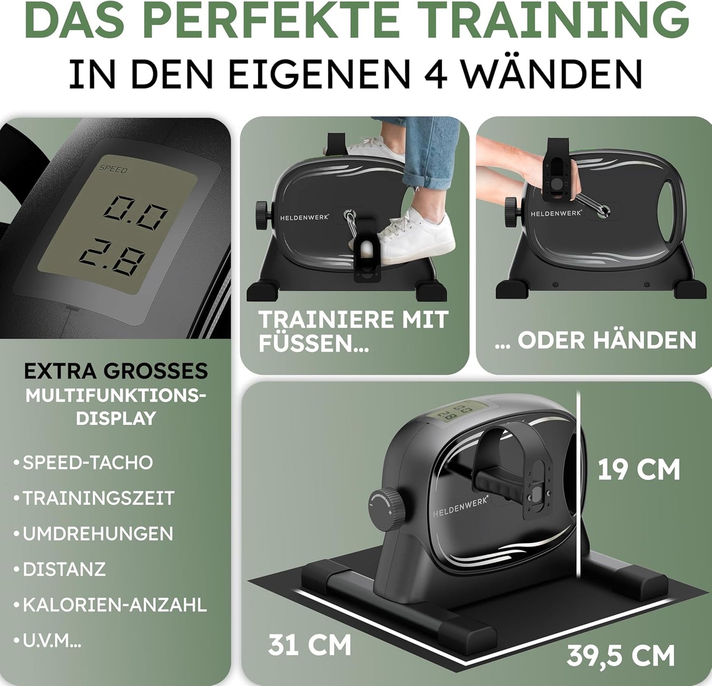 Pedaltrainer Set für Arm- und Beintraining Zuhause