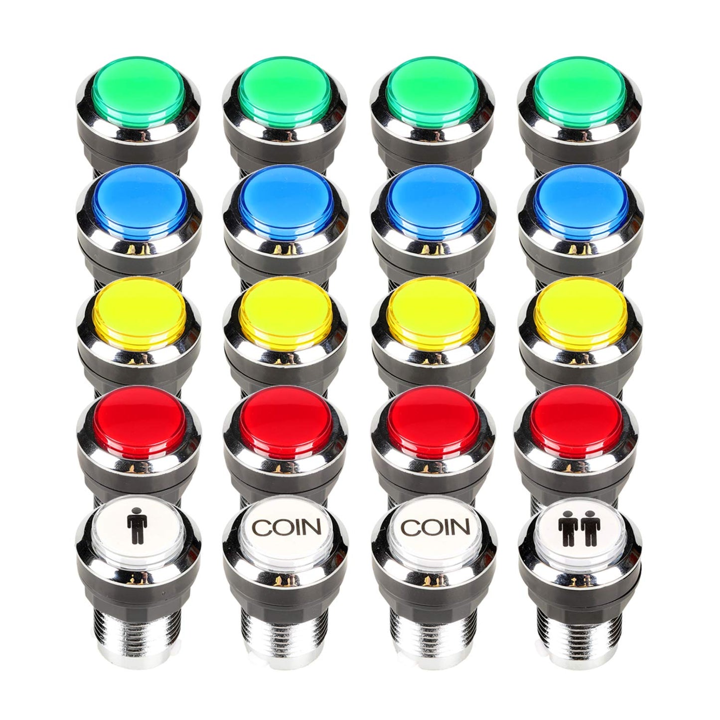 Arcade Joystick DIY-Set mit LED-Drucktasten, Blau - Grün Kit