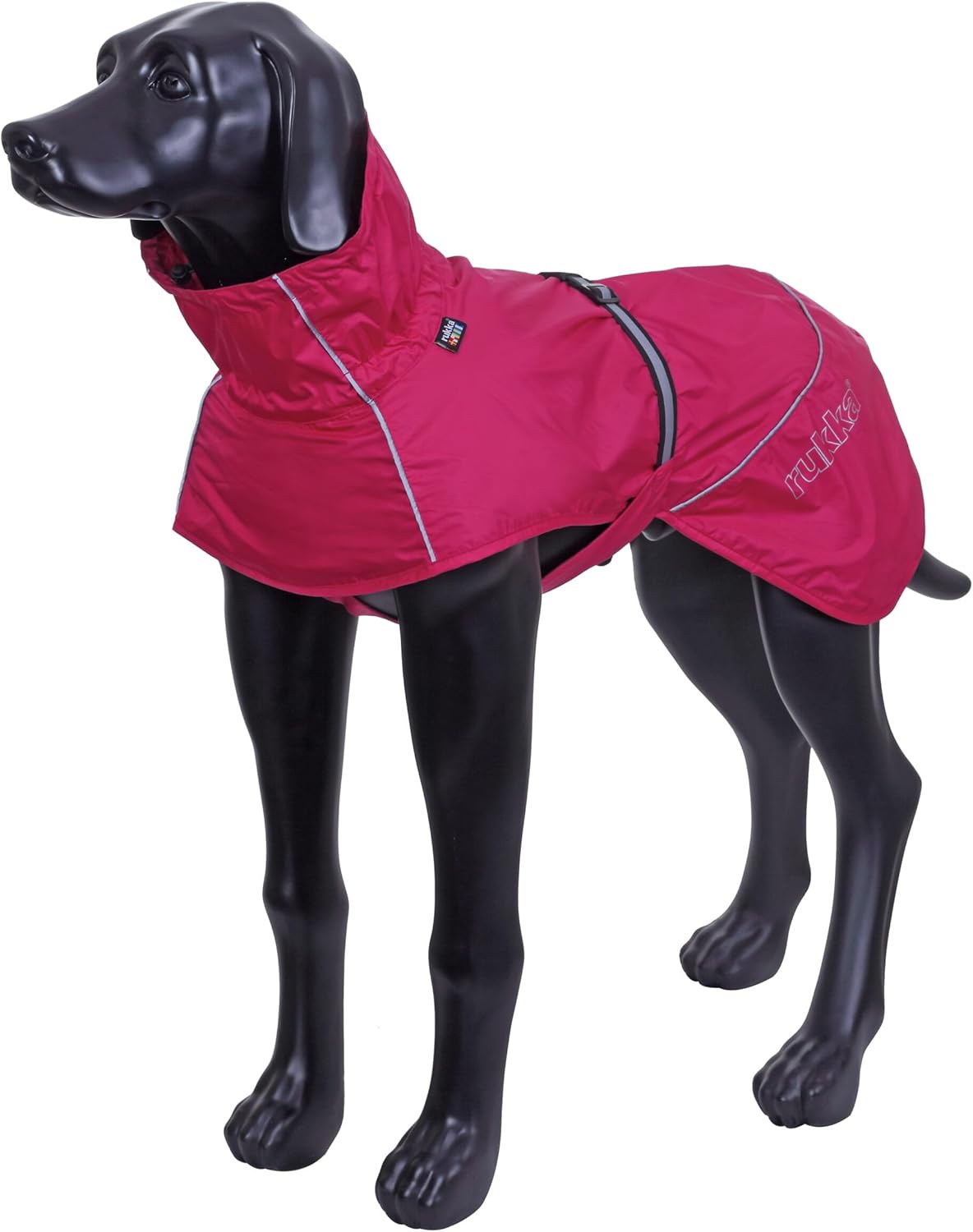Regenmantel Hase für Hunde, grössenverstellbar, reflektierende Elemente, Himbeere 25